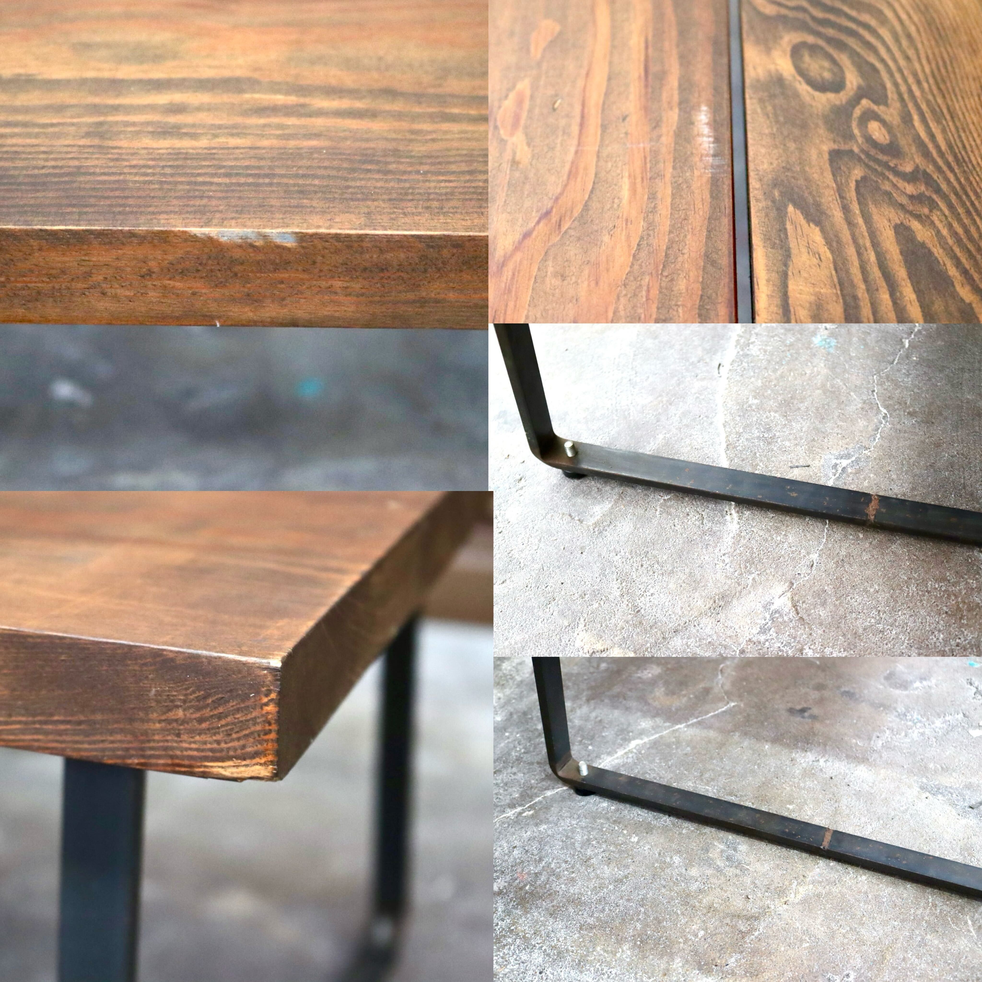 GMIH427B○長椅子 ベンチ チェア 花台 机 ローテーブル 無垢材 インダストリアル ヴィンテージ