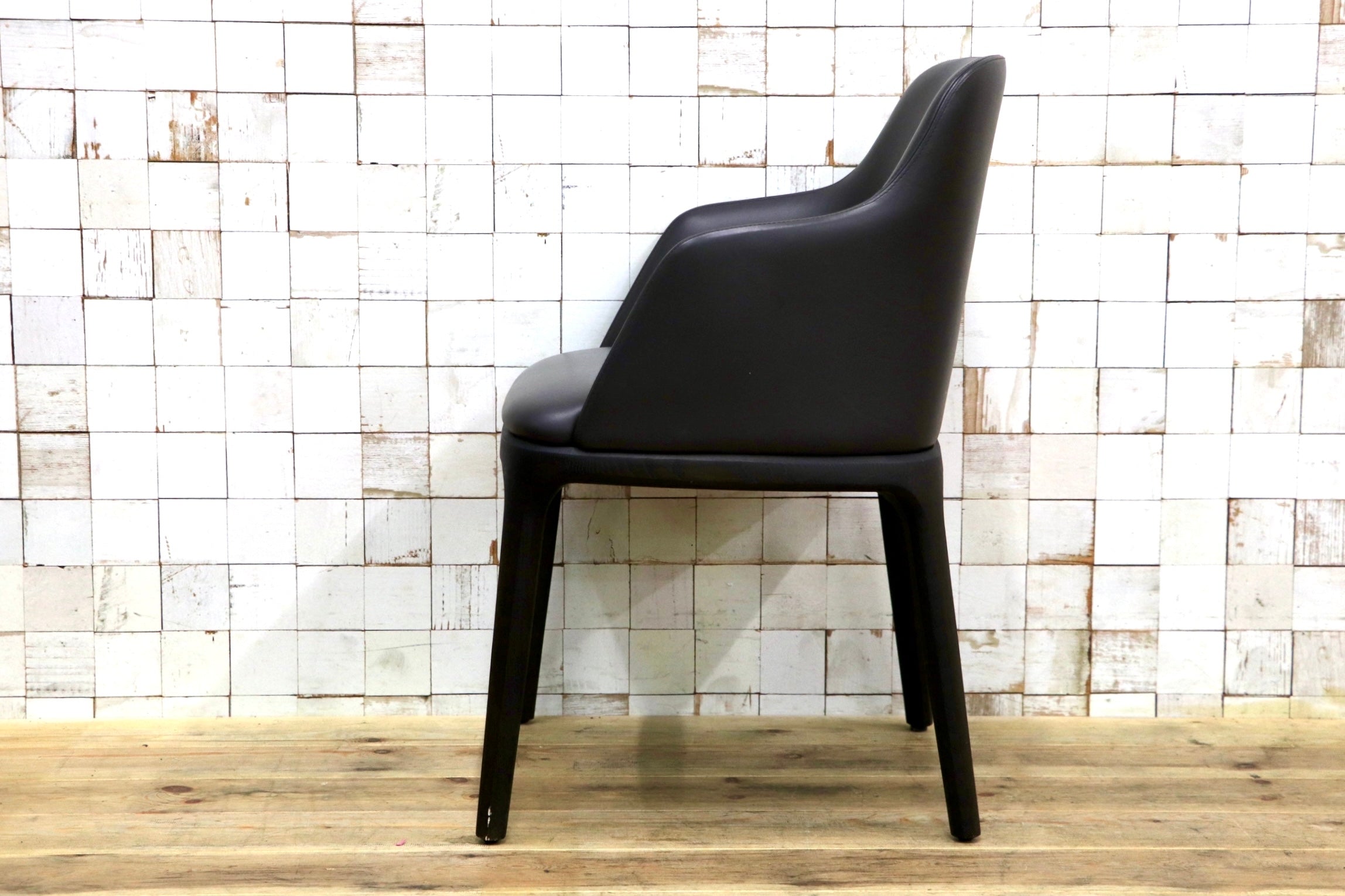 GMJK293G○Poliform / ポリフォーム ACTUS アクタス SOPHIE ソフィー アームチェア ダイニングチェア 椅子 本革 無垢材 イタリア 約35万円