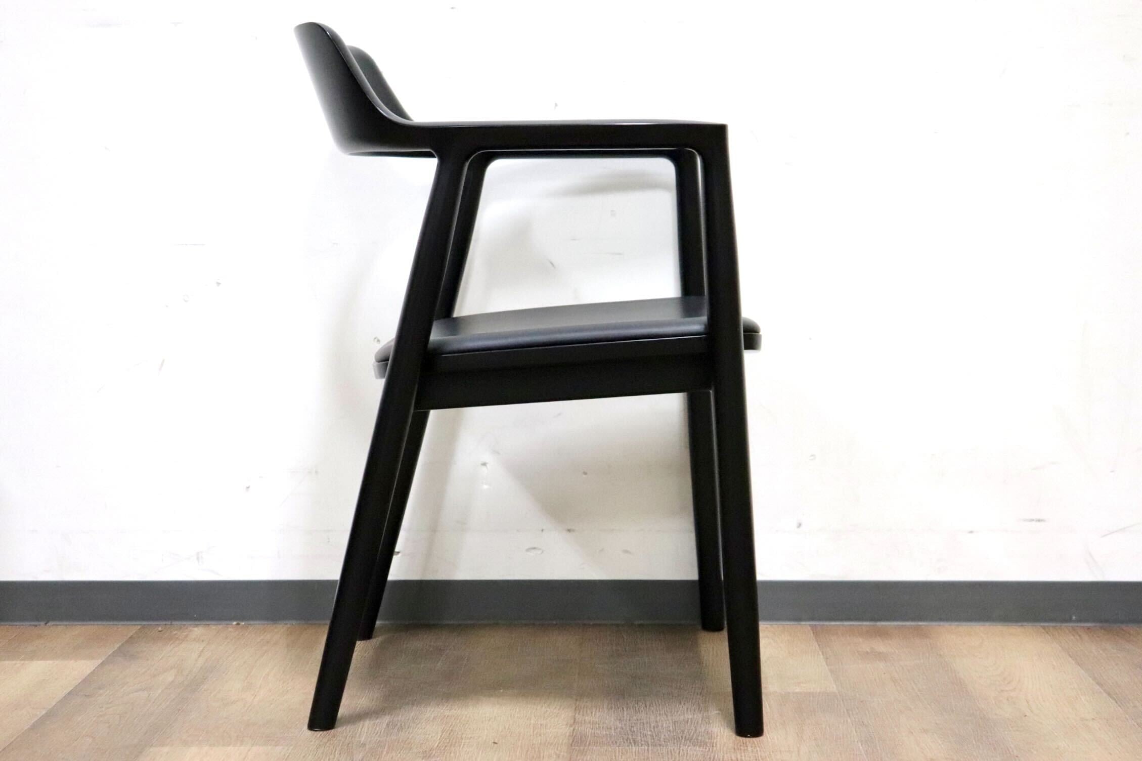 GMGH143○maruni / マルニ HIROSHIMA ヒロシマ ダイニングチェア 椅子 レザー モダン クラシック 深澤直人 定価約19.3万 展示品