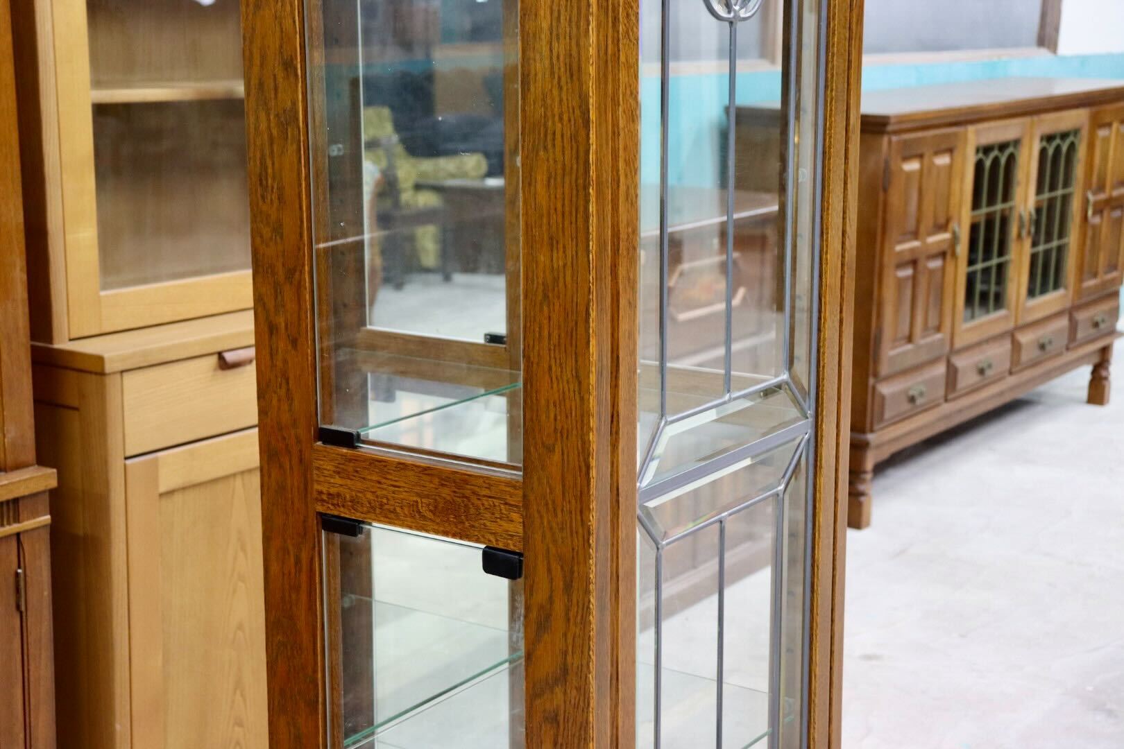 GMIK11○三越家具 Brugge ブルージュ キュリオケース 飾り棚 ショーケース キャビネット カントリーハウス クラシック 英国カントリー