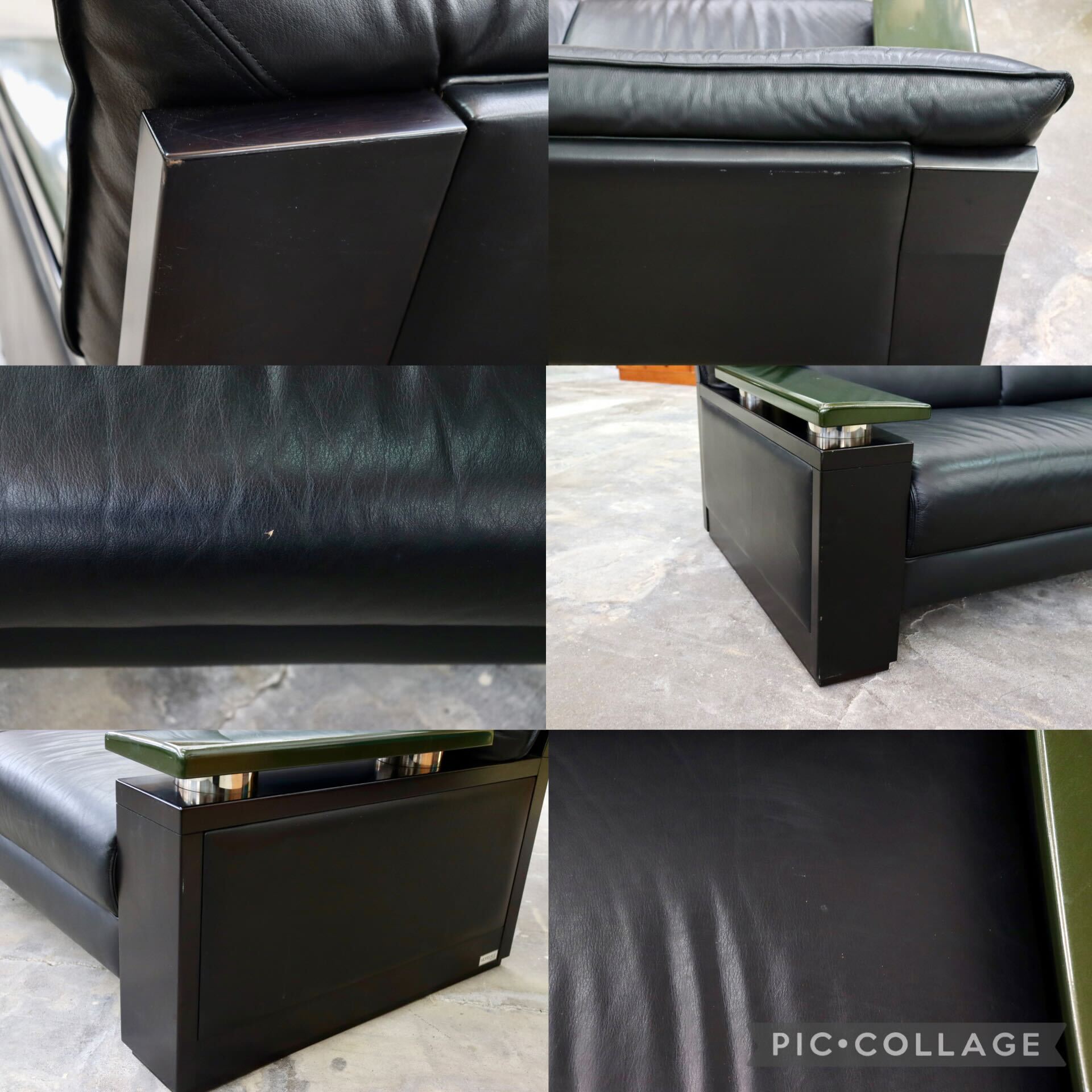 GMIS143○モリシゲ / MORISHIGE GRANT-EX 3人掛けソファ トリプルソファ 長椅子 本革 ブラック IDC大塚家具 応接 役員 最高級 定価約49万