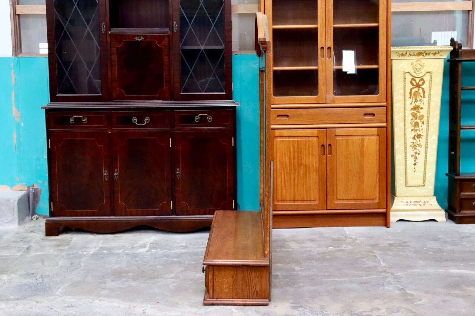 GMIH109○スタンドミラー 姿見 置き鏡 鏡 卓上ミラー ミラーキャビネット 木製 収納 引き出し ヴィンテージ カントリー