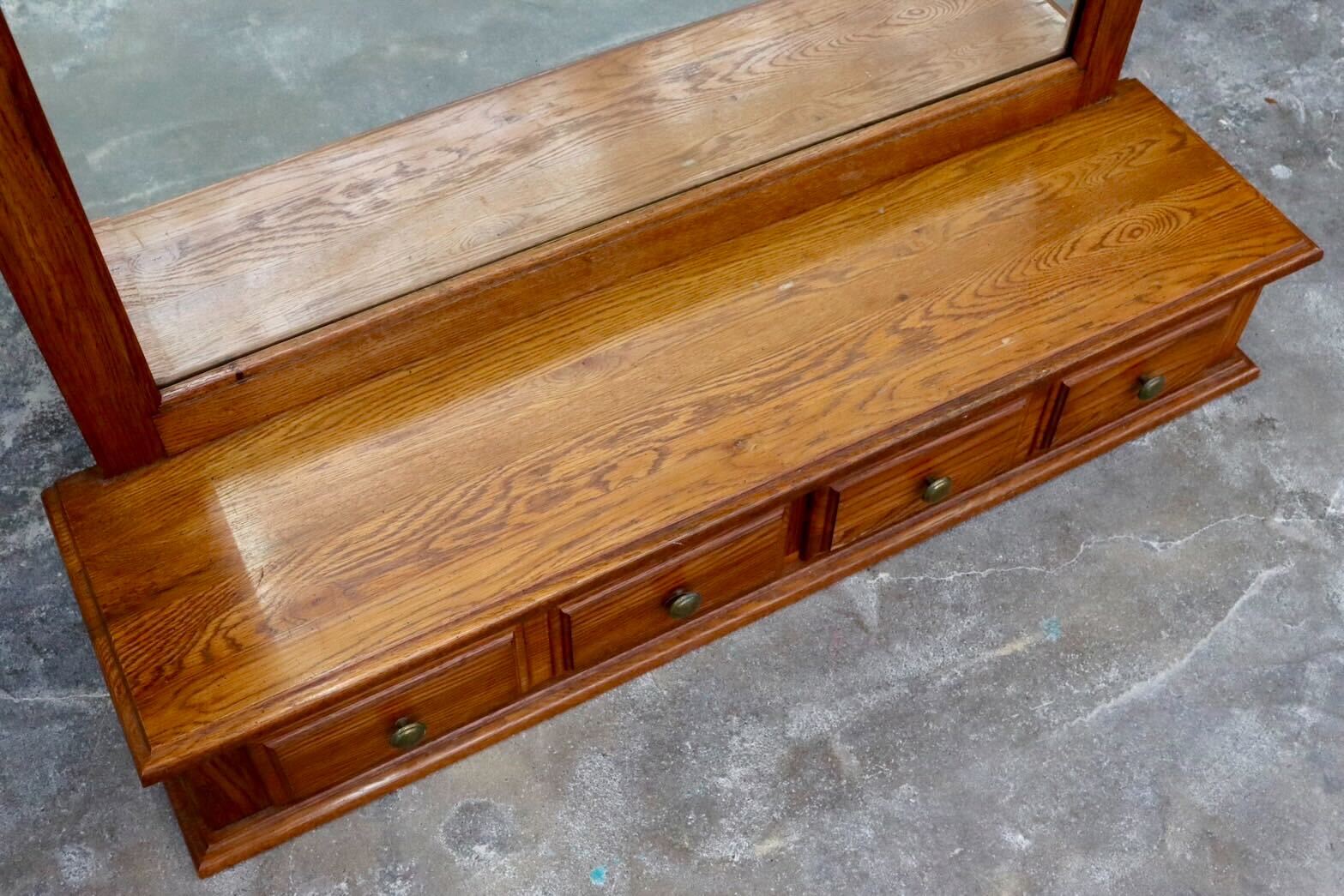 GMIH109○スタンドミラー 姿見 置き鏡 鏡 卓上ミラー ミラーキャビネット 木製 収納 引き出し ヴィンテージ カントリー