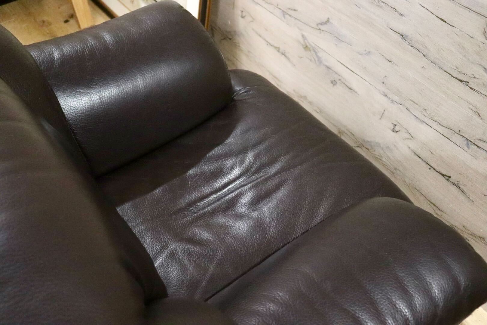 GMHF13B○IDC大塚家具 L/S Comfort-04 1人掛けソファ シングルソファ ラウンジチェア 総本革 ダークブラウン 約14万