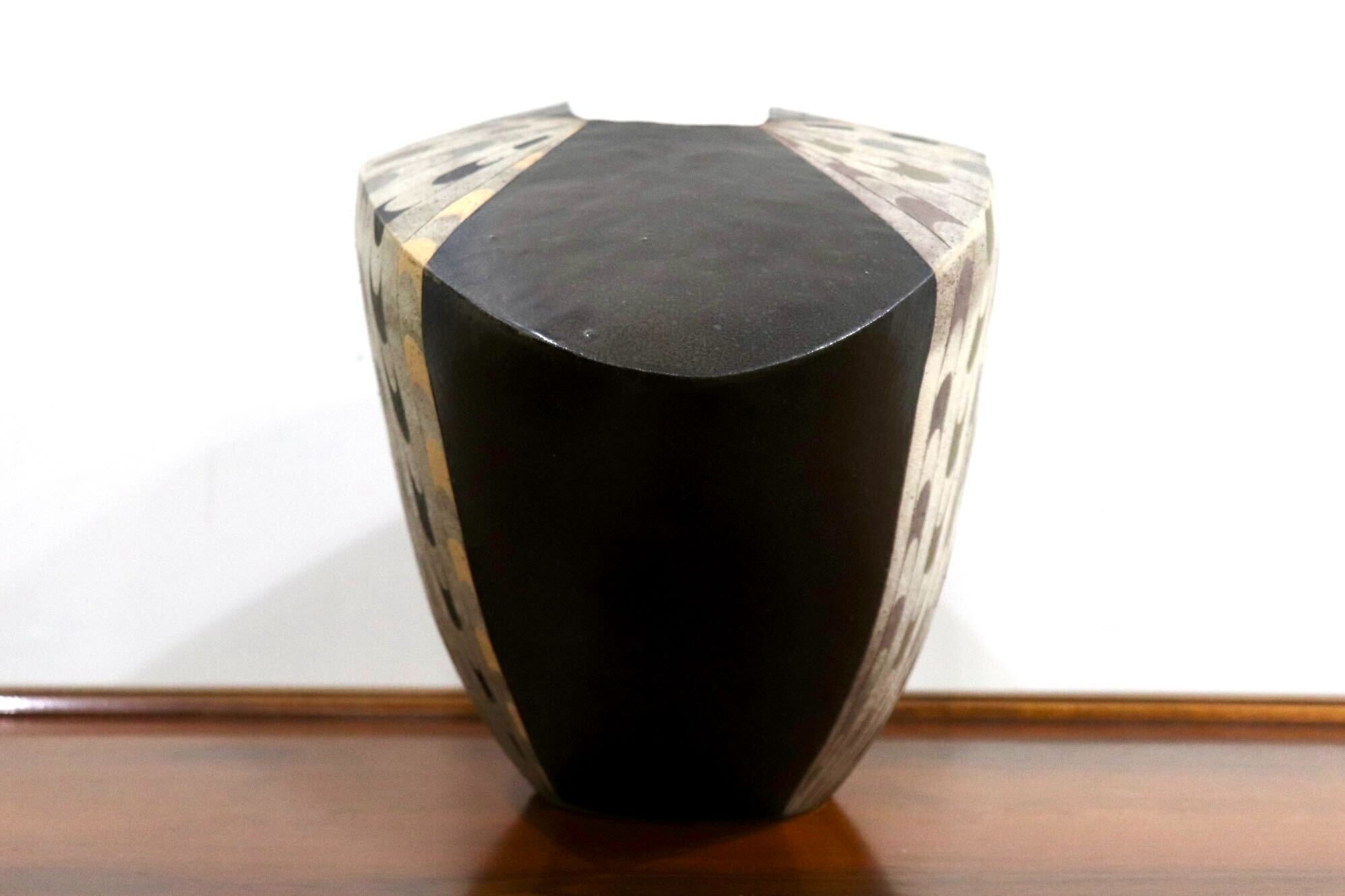 GMHO147A○市野哲次 作家物 花瓶 花器 花入 フラワーベース 壺 陶器 インテリア 花生 展示品