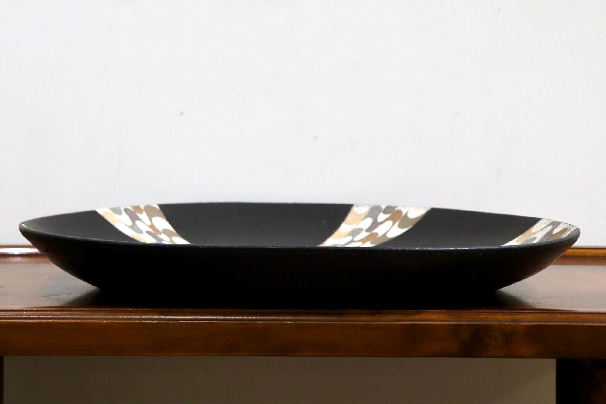 GMHO147B○市野哲次 作家物 器 大皿 丸皿 皿 食器 陶磁器 陶器 インテリア 展示品