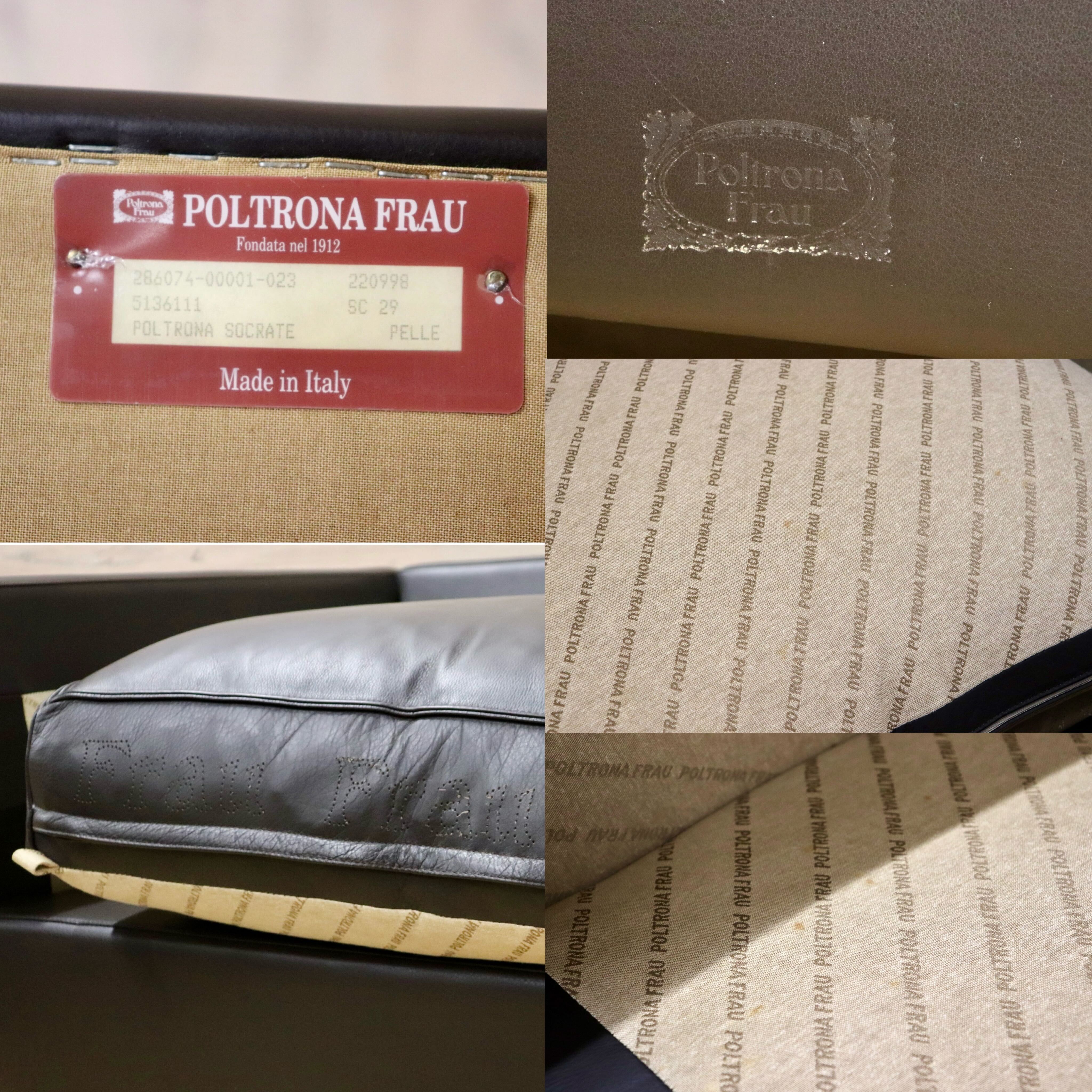 GMHN201A○PoltronaFrau / ポルトローナフラウ 1人掛けソファ シングルソファ イタリア製 総革 ダークブラウン IDC大塚家具 定価約150万