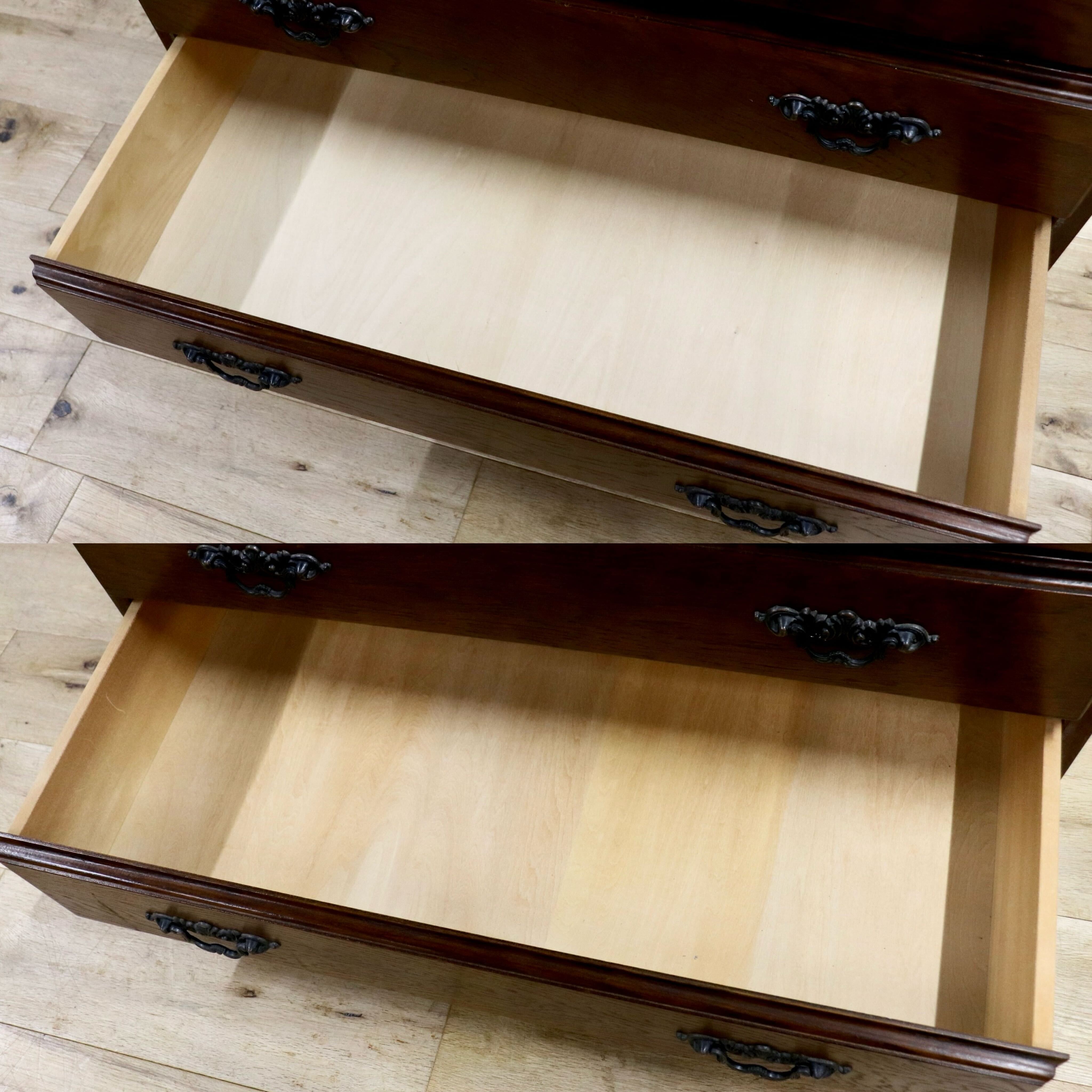 GMIS369○越後民芸家具 ライティングビューロー ライティングデスク 書斎机 学習机 アンティーク 楢材 レトロ 古民家