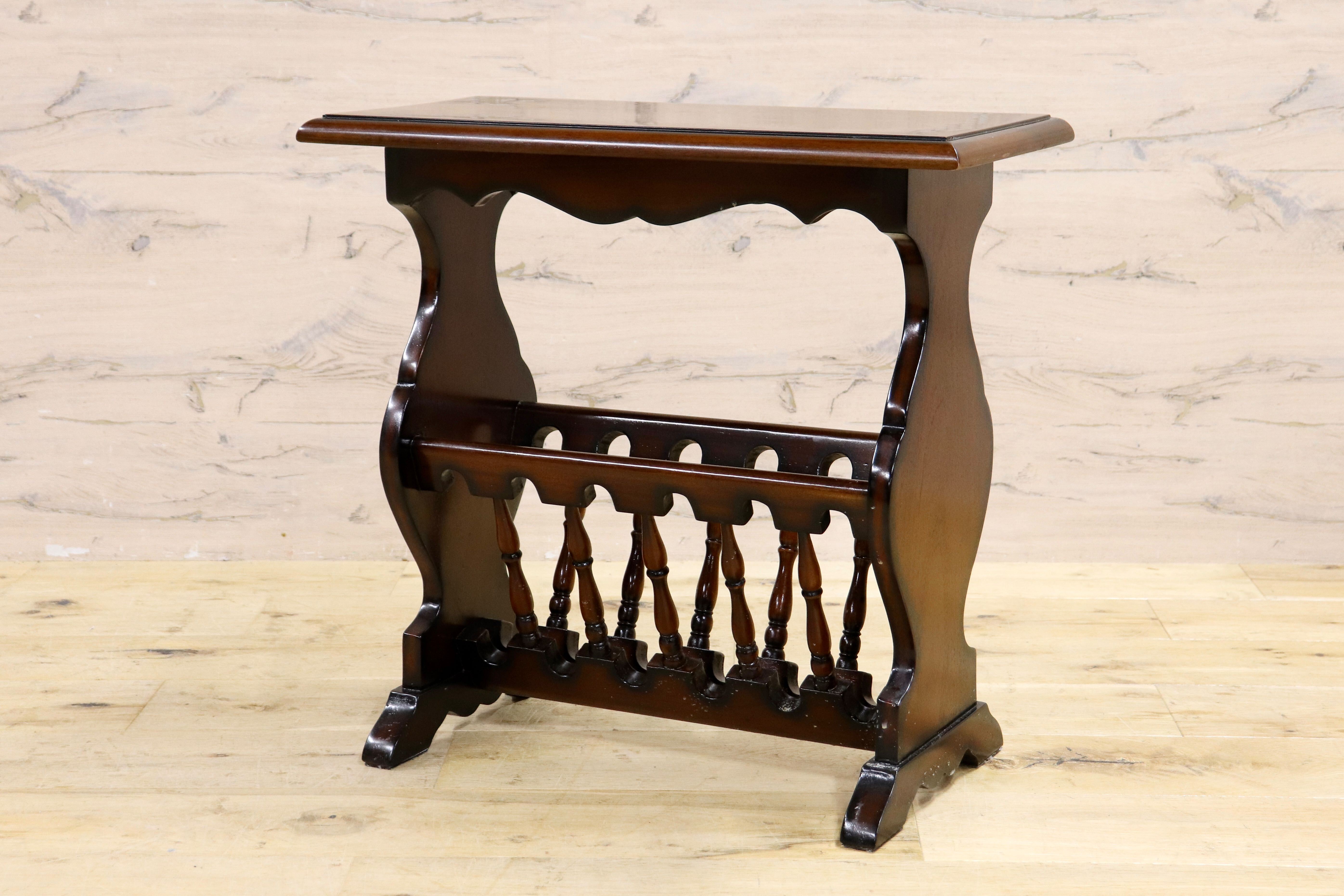 GMIK753F○クラシック マガジンラック サイドテーブル ヴィンテージ アンティーク調 ヨーロピアン 木製