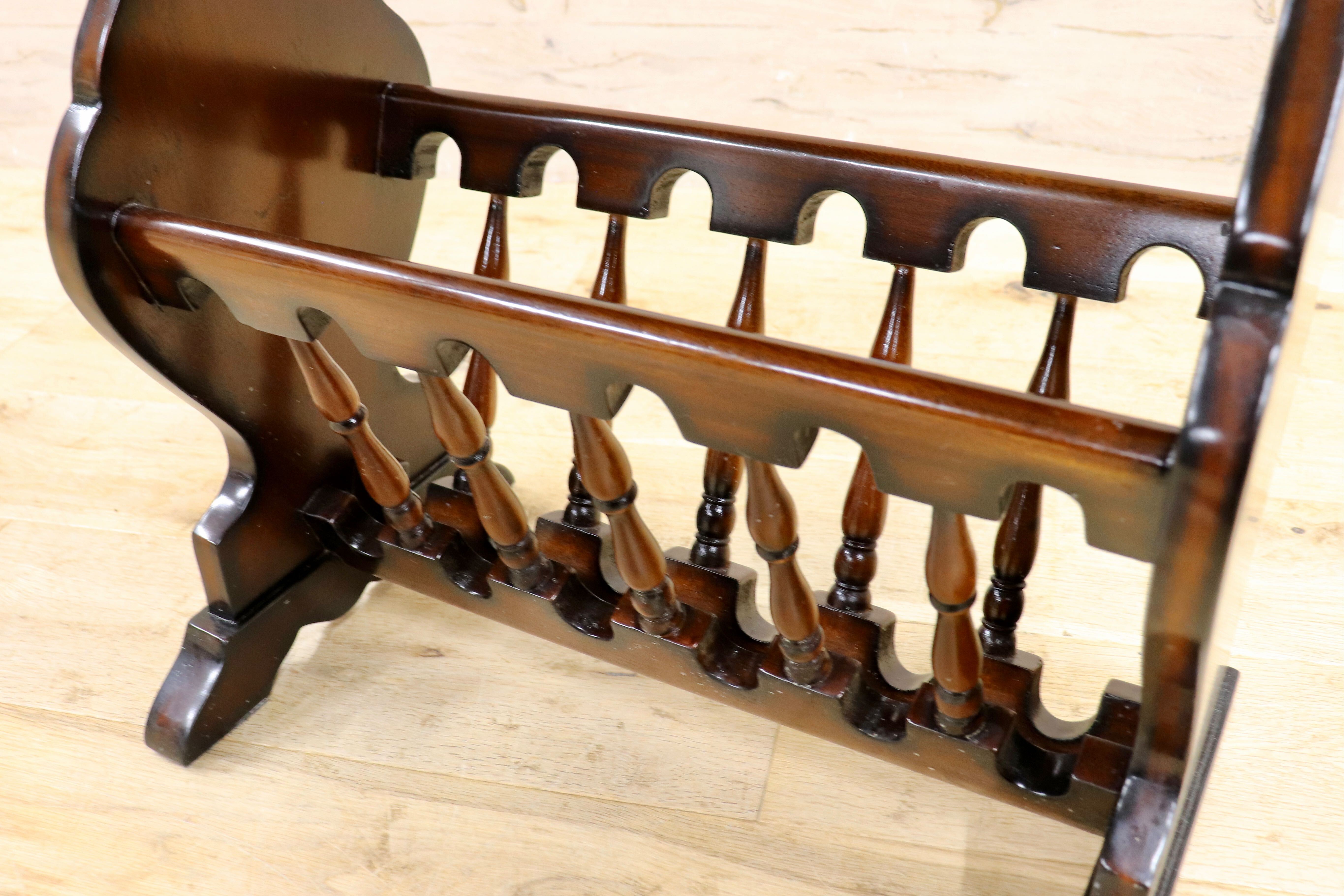 GMIK753F○クラシック マガジンラック サイドテーブル ヴィンテージ アンティーク調 ヨーロピアン 木製