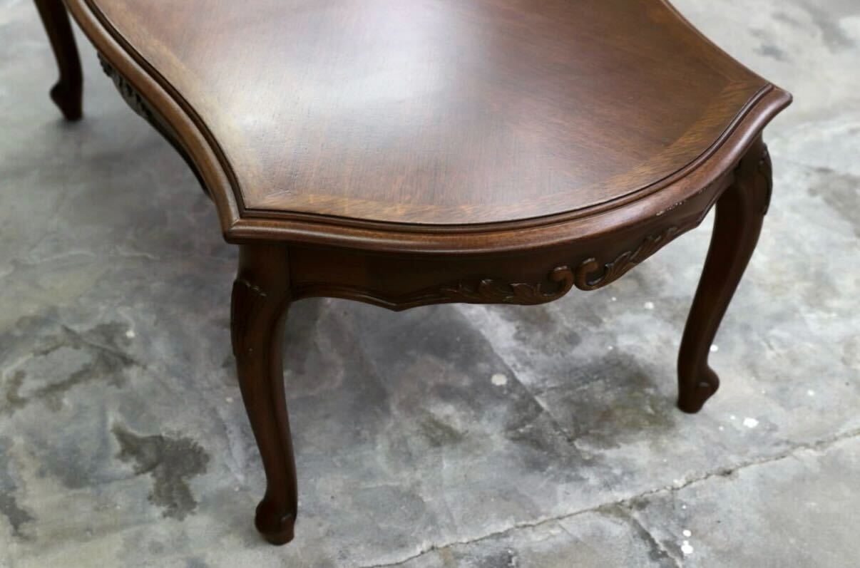 GMHK729○maruni / マルニ センターテーブル リビングテーブル 応接机 国産家具 稀少 ヴィンテージ ロココ クラシック アンティーク