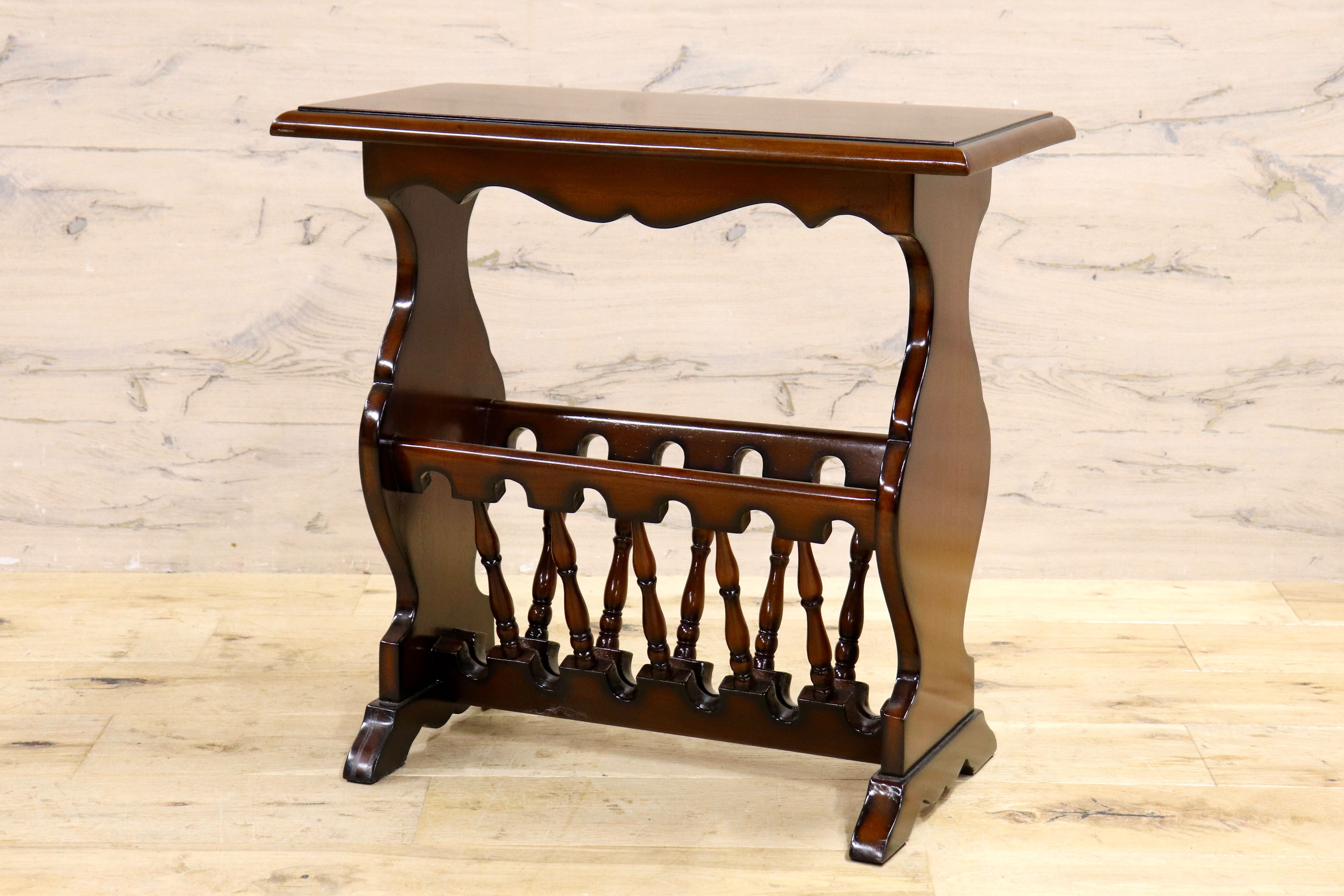 GMIK753G○クラシック マガジンラック サイドテーブル ヴィンテージ アンティーク調 ヨーロピアン 木製