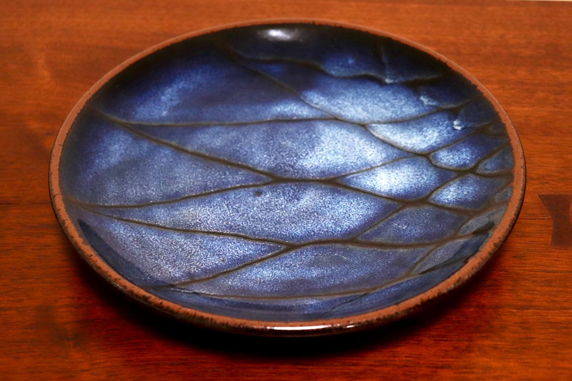 GMIO327A○陶勝窯 丹波焼 網目皿7寸 市野勝 市野勝磯 陶器 工芸品 丹波篠山 未使用