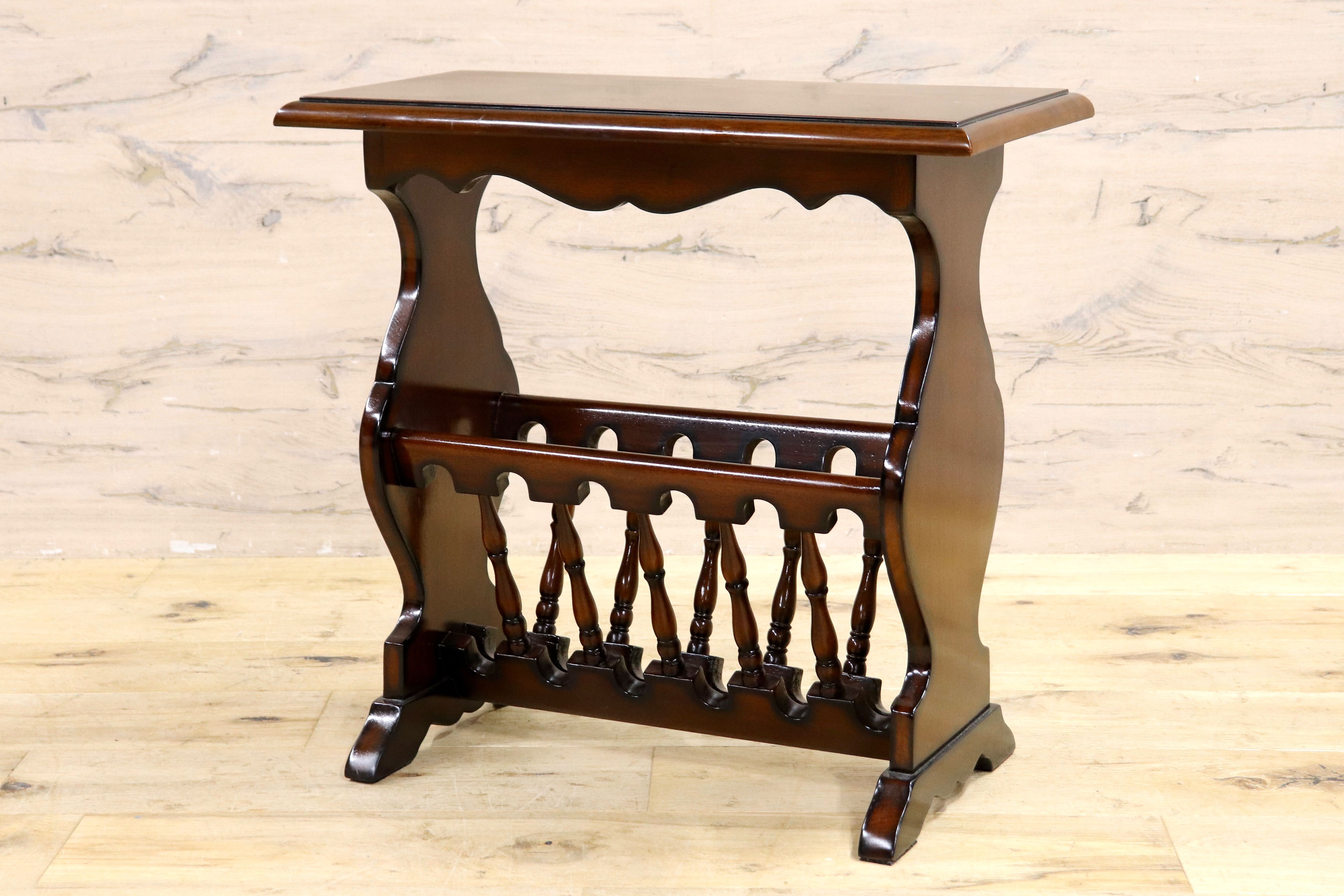 GMIK753G○クラシック マガジンラック サイドテーブル ヴィンテージ アンティーク調 ヨーロピアン 木製