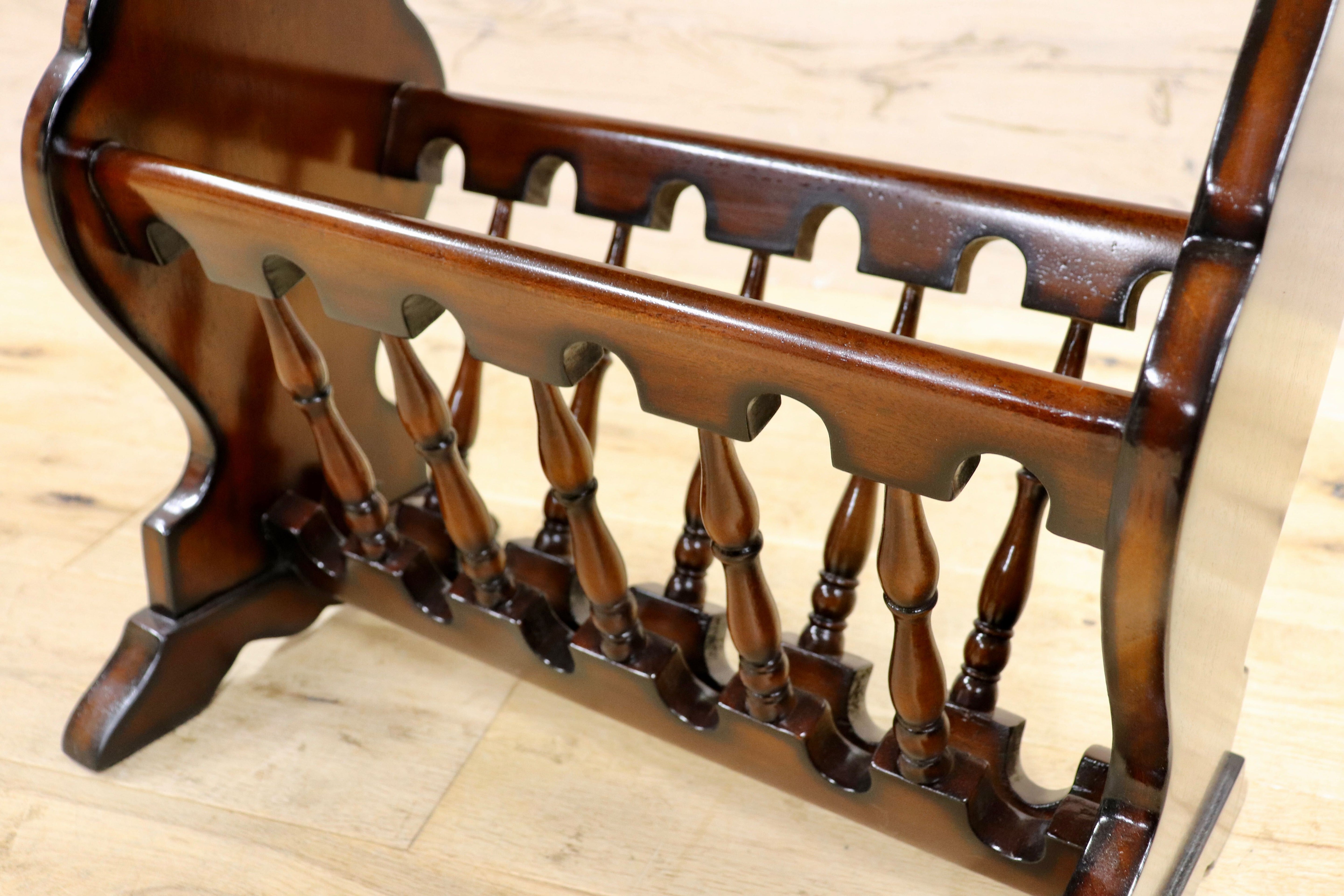 GMIK753G○クラシック マガジンラック サイドテーブル ヴィンテージ アンティーク調 ヨーロピアン 木製