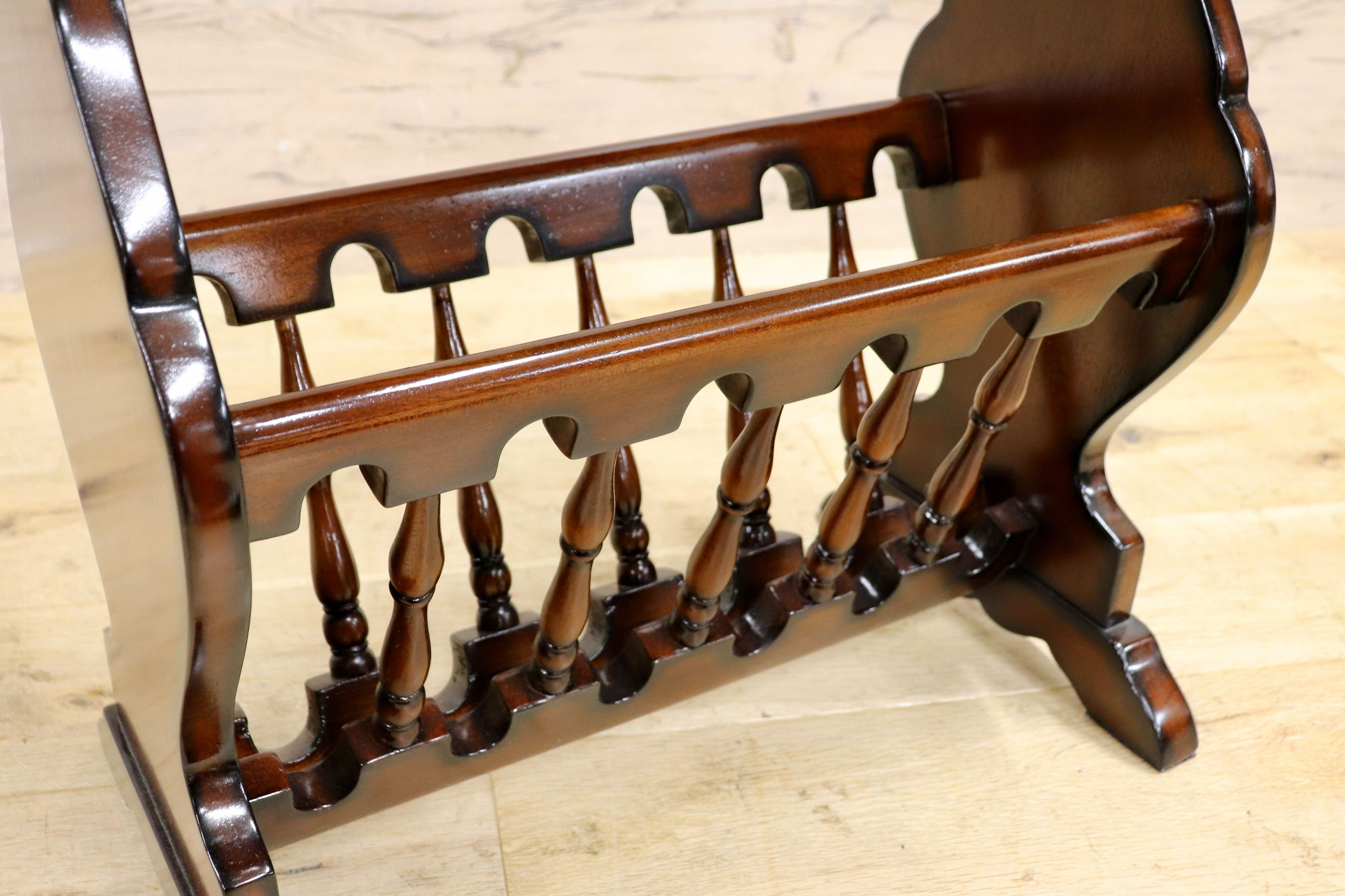 GMIK753G○クラシック マガジンラック サイドテーブル ヴィンテージ アンティーク調 ヨーロピアン 木製