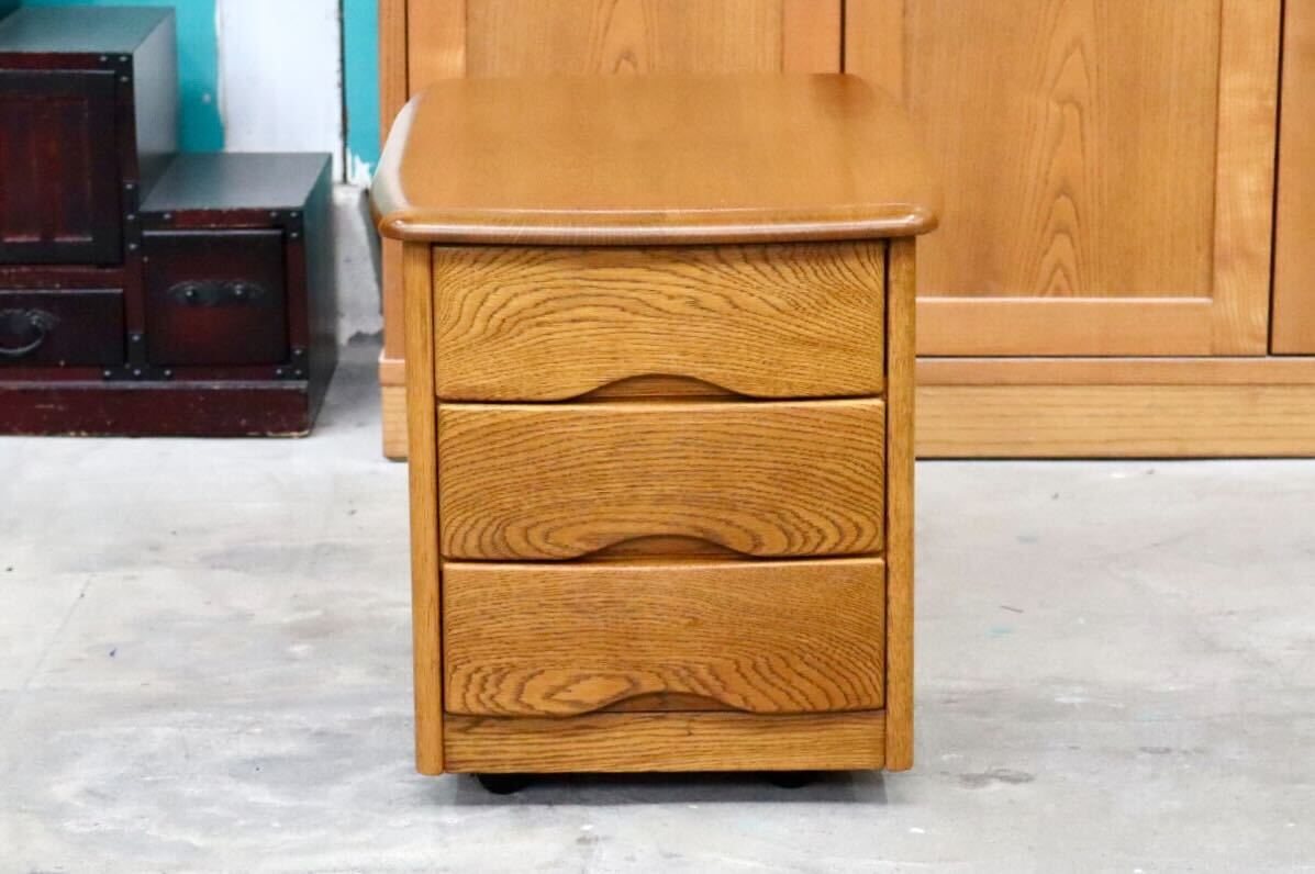 GMIS318○浜本工芸 / HAMAMOTO リビングワゴン サイドテーブル キャビネット 飾り台 キャスター付き 引き出し 国産家具