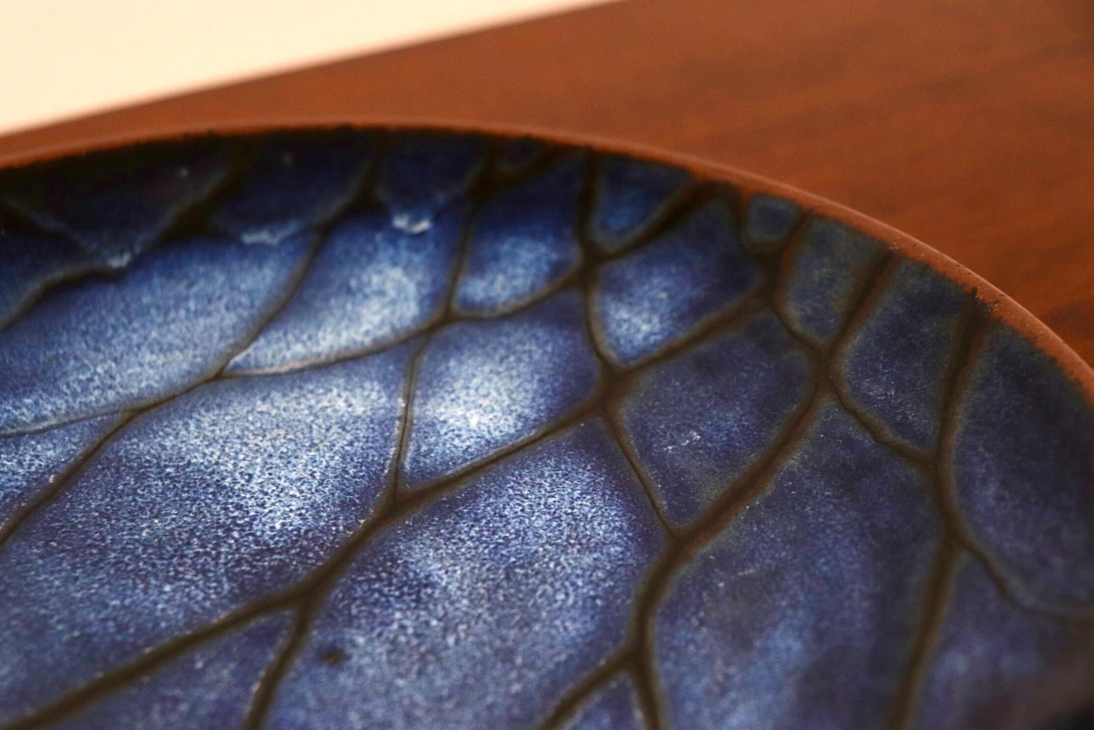 GMIO327A○陶勝窯 丹波焼 網目皿7寸 市野勝 市野勝磯 陶器 工芸品 丹波篠山 未使用