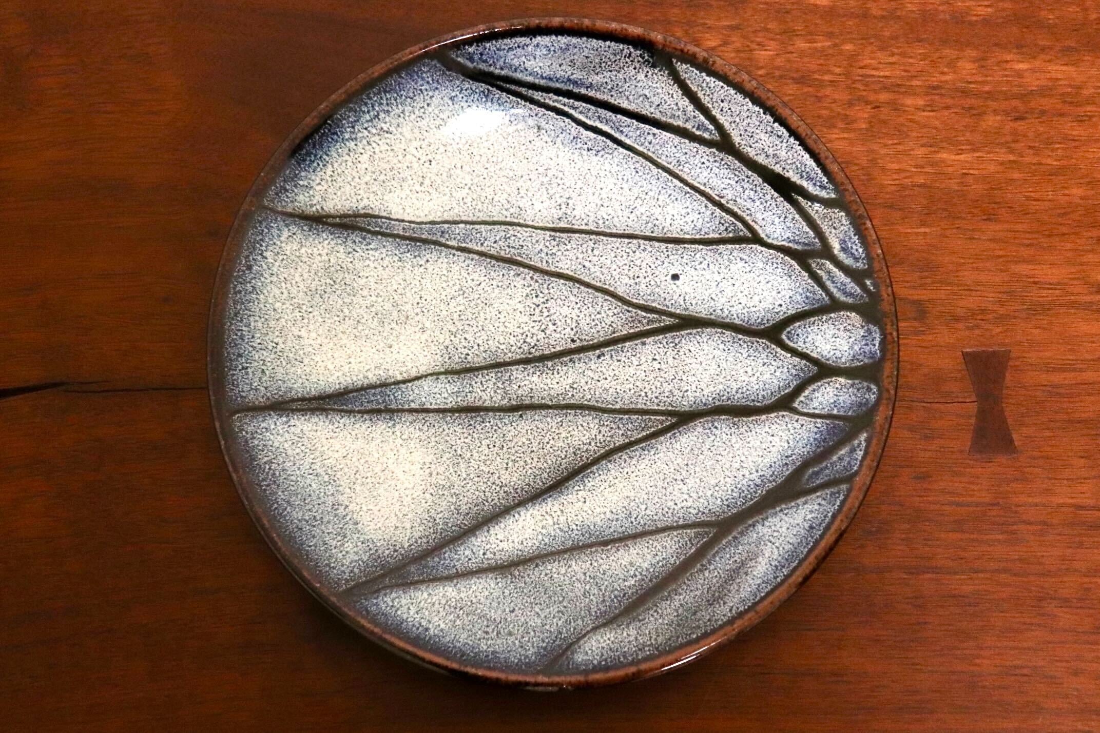 GMIO327B○陶勝窯 丹波焼 網目皿7寸 市野勝 市野勝磯 陶器 工芸品 丹波篠山 未使用