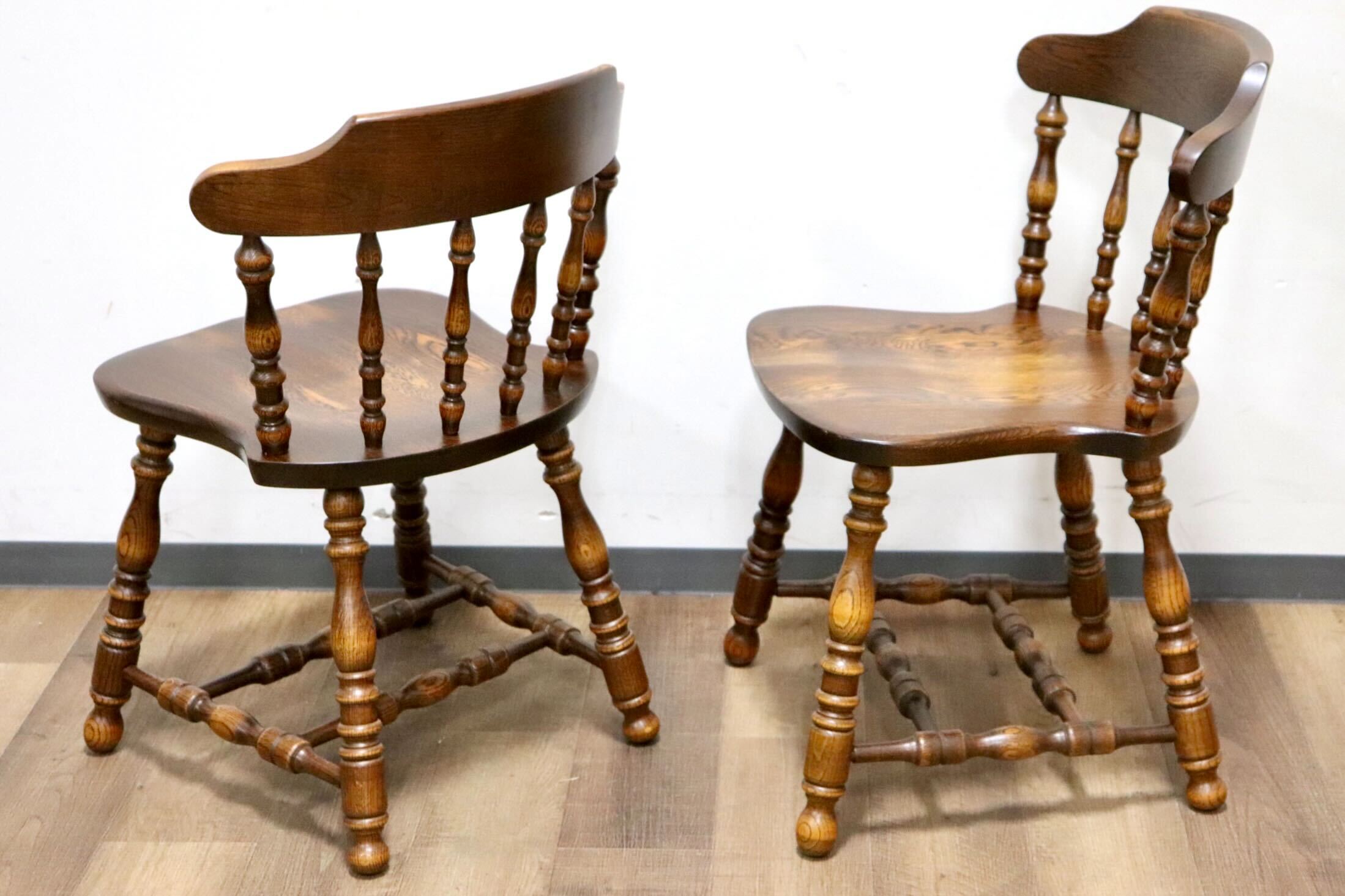 GMHN51B○三越家具 Brugge ブルージュ カントリーハウス ダイニングチェア ウィンザーチェア 2脚セット 楢材 英国カントリー アンティーク