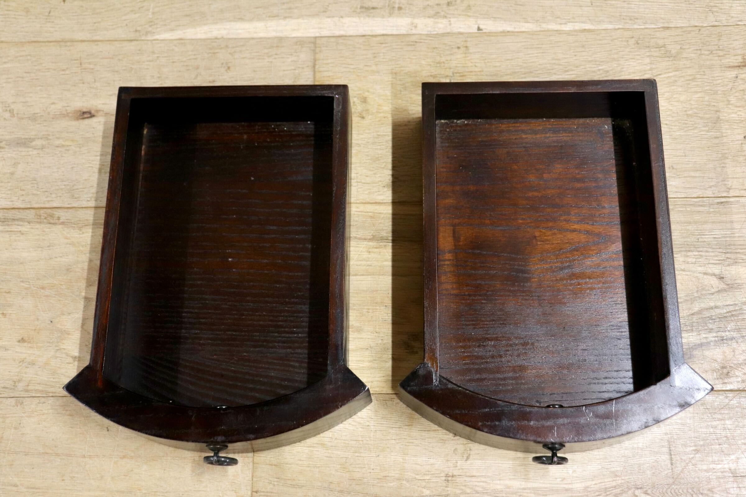 GMIK769○博永家具 / HIRONAGA 木製スツール 収納付き 椅子 花台 民芸家具 国産 漆塗り 和モダン レトロ