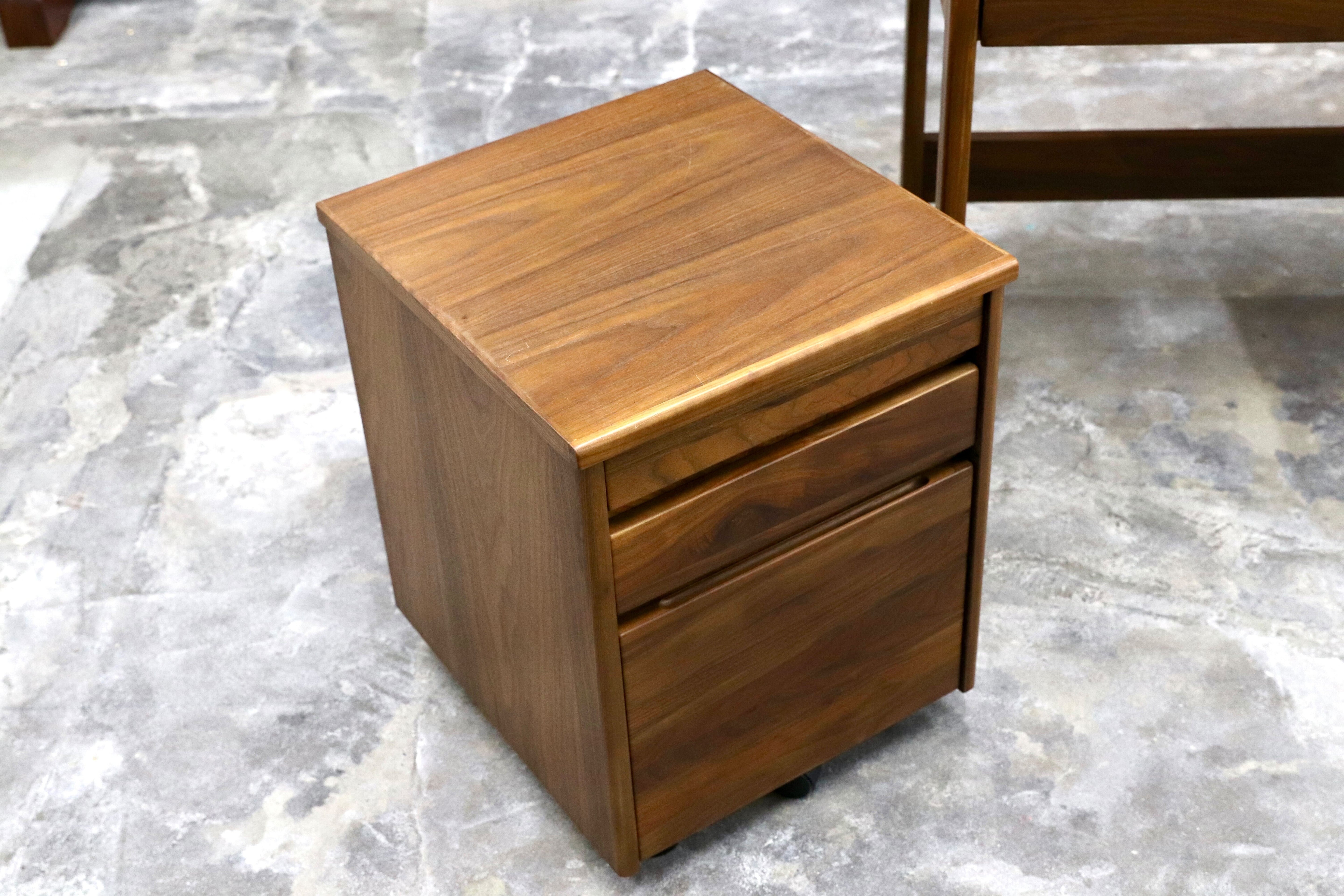 GMIH225A○起立木工 / KIRITSU FURNITURE ウォールナット デスク&ワゴン 学習机 勉強机 北欧モダン