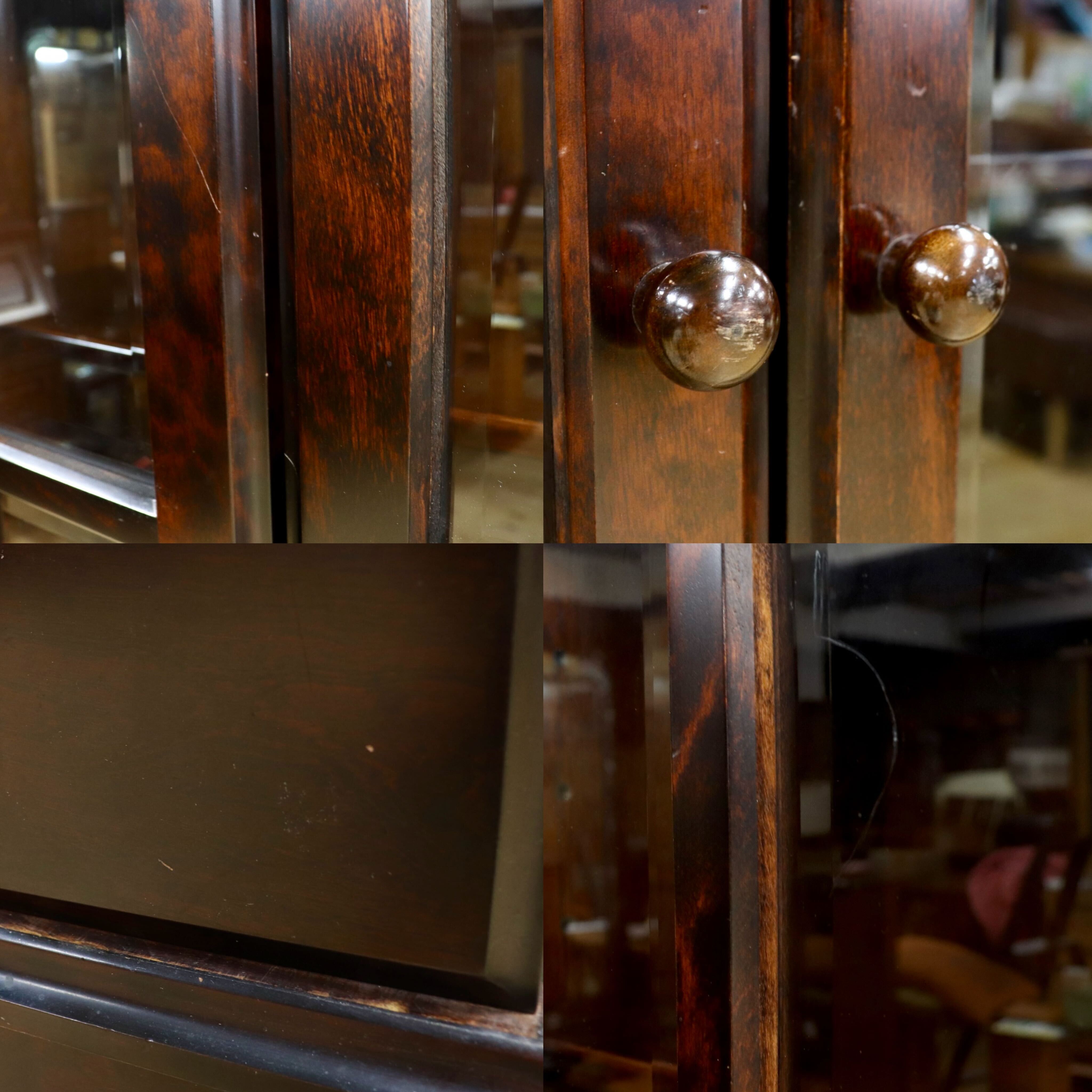 GMIS383○民芸家具 書棚 本棚 飾り棚 キャビネット 和家具 レトロ アンティーク 古民家 検)和光 北海道民芸家具