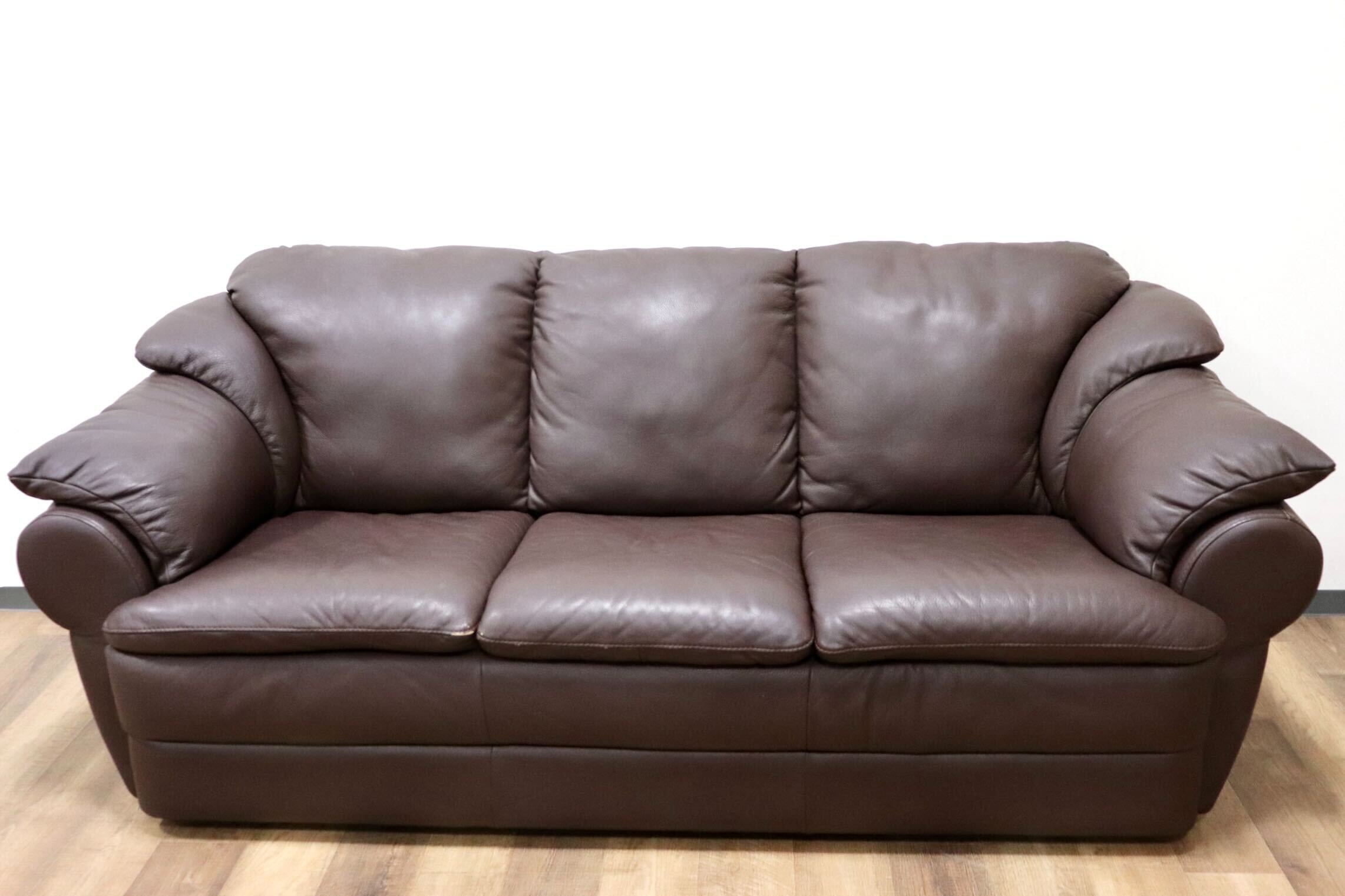 GMGH307B○enzo dambrosio / エンツォダンブロシオ 3人掛けソファ トリプルソファ 本革 ブラウン イタリア製 IDC大塚家具 定価約40万