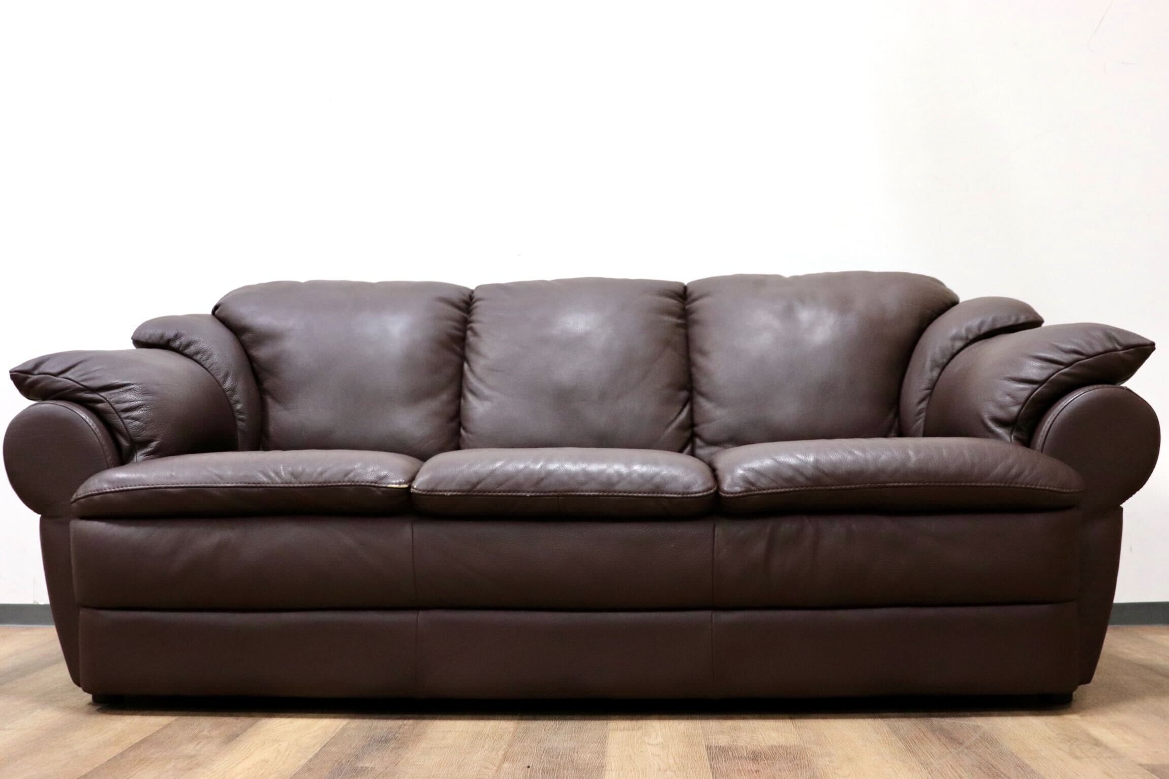 GMGH307B○enzo dambrosio / エンツォダンブロシオ 3人掛けソファ トリプルソファ 本革 ブラウン イタリア製 IDC大塚家具 定価約40万