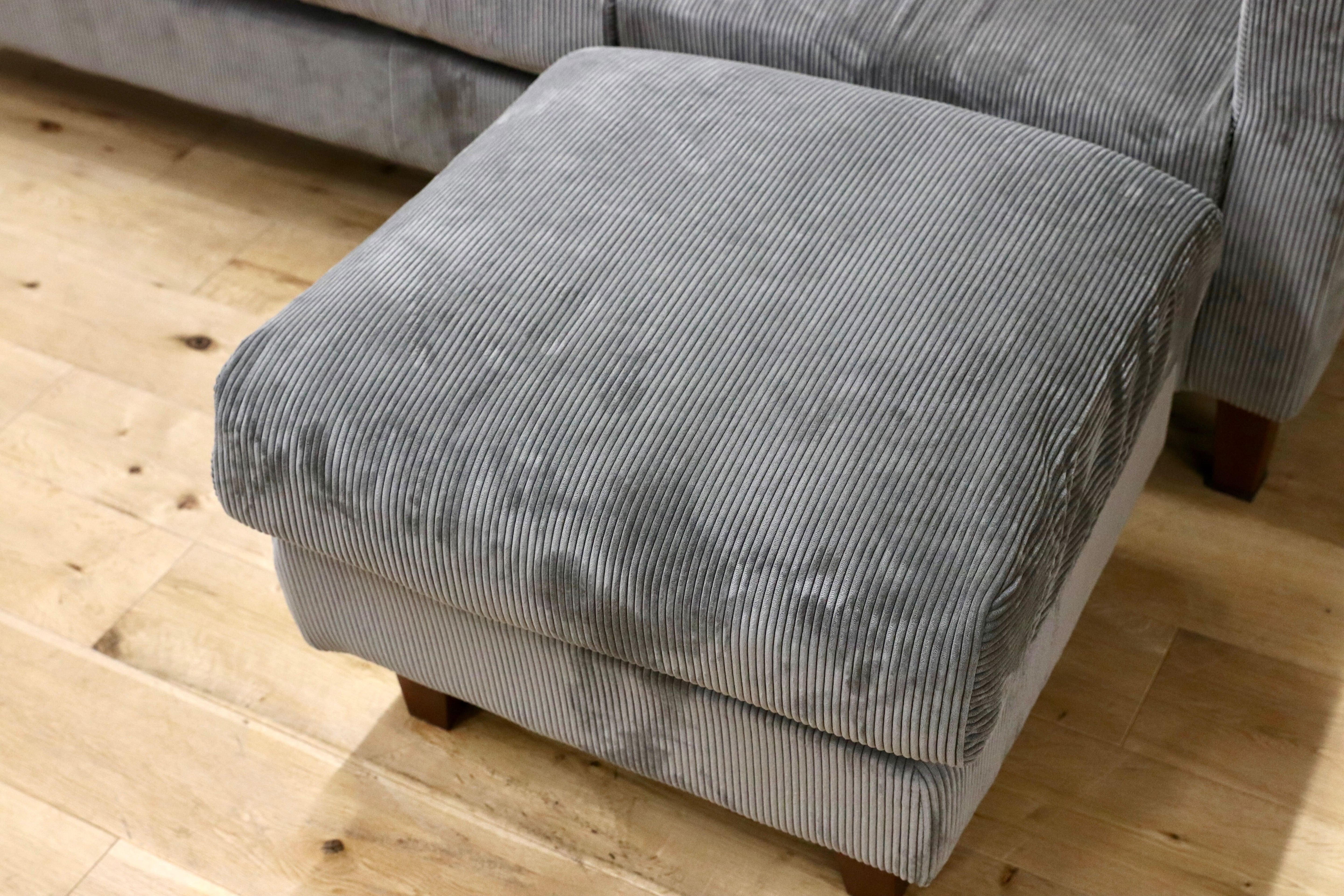 GMIS535○SAKODA 3人掛けソファ トリプルソファ オットマン付き コーデュロイ フェザークッション