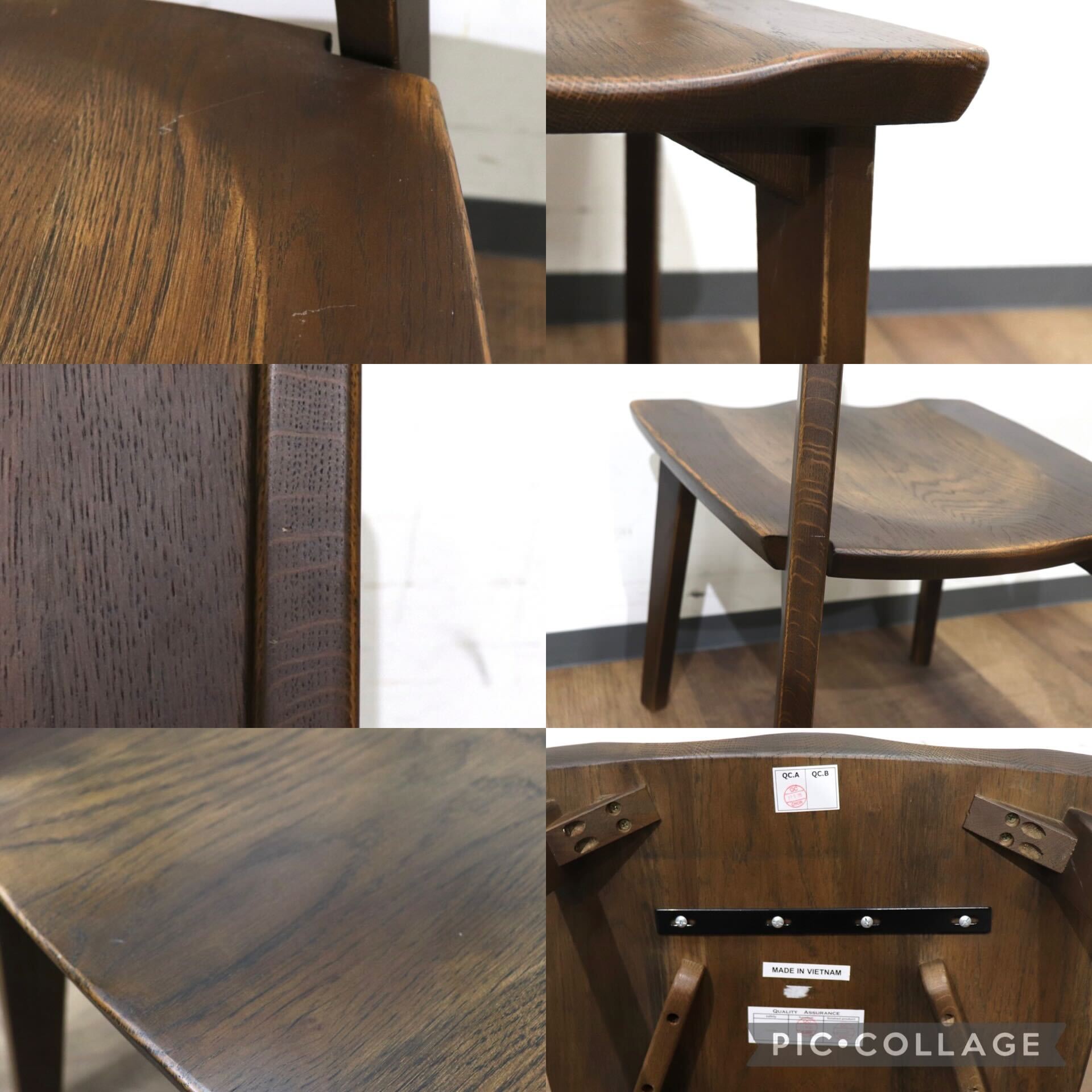 GMHN299C○府中家具 ダイニングチェア アームチェア 食卓椅子 椅子 チェア オーク材 アンティーク調 ベトナム製 定価約4.6万 展示品