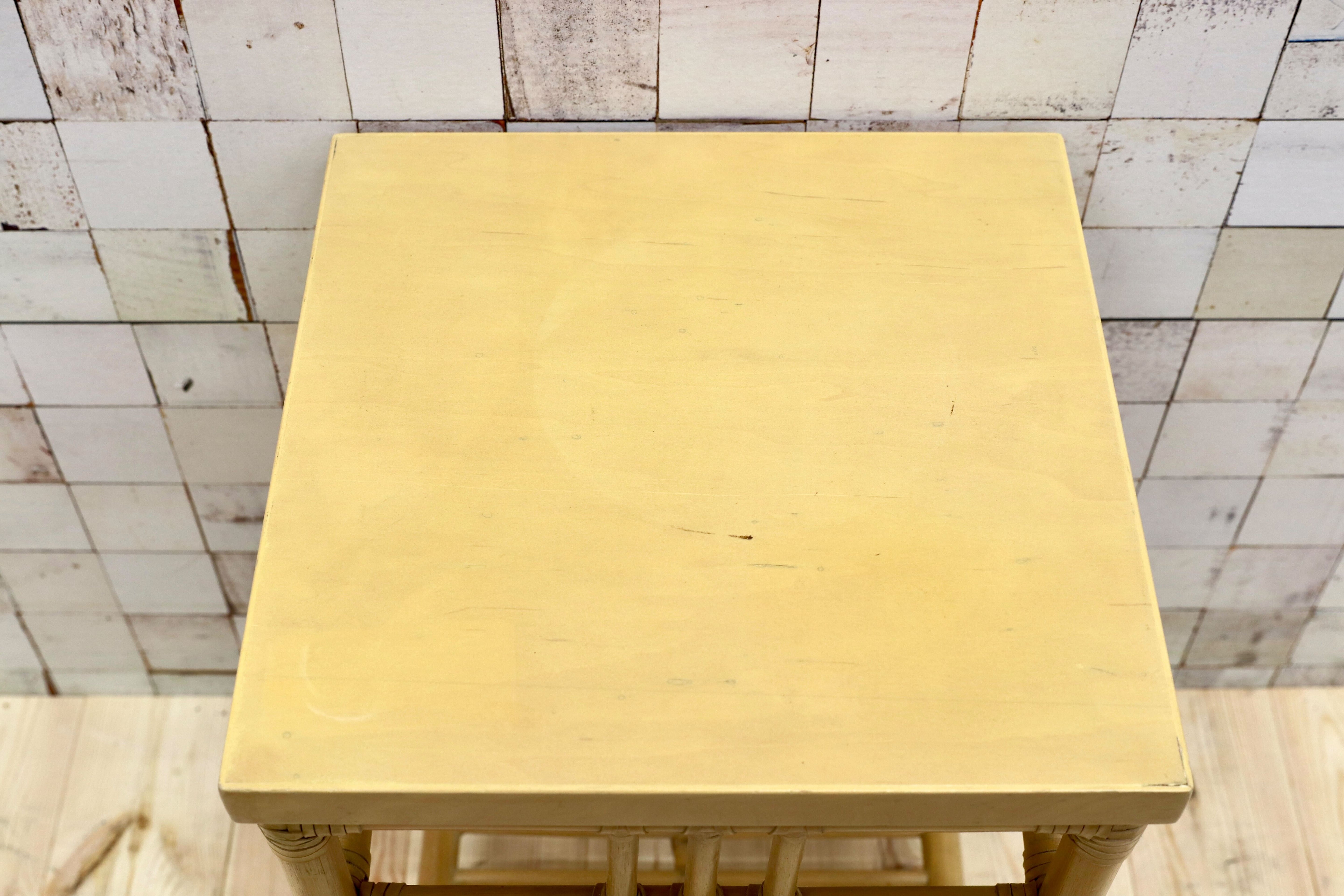 GMFT202○CASABLANCA / カサブランカ エスティック サイドテーブル 花台 飾り台 コーヒーテーブル リゾート バリ風 ラタン 約6万 廃番