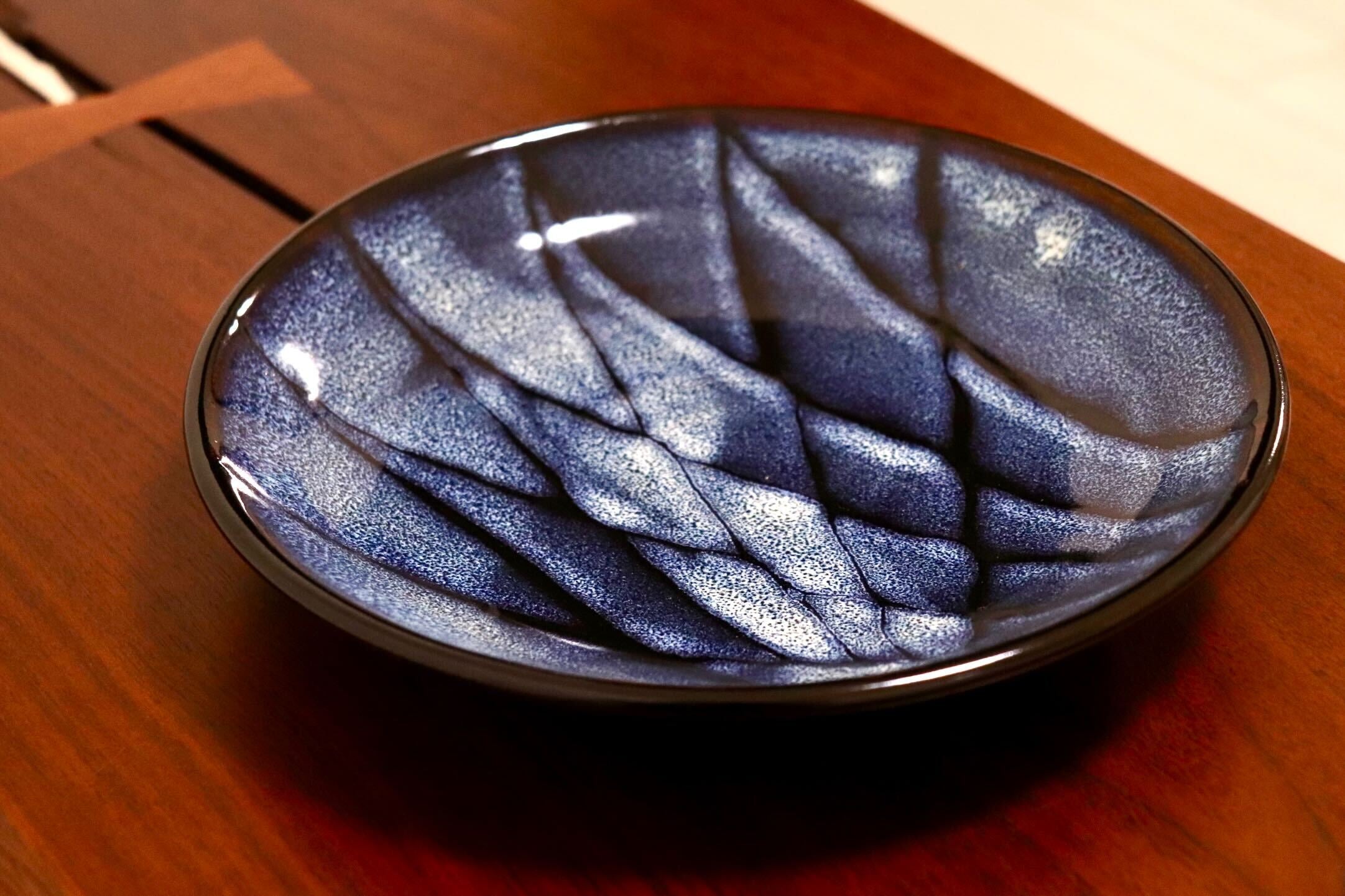 GMIO327C○陶勝窯 丹波焼 網目皿7寸 市野勝 市野勝磯 陶器 工芸品 丹波篠山 未使用