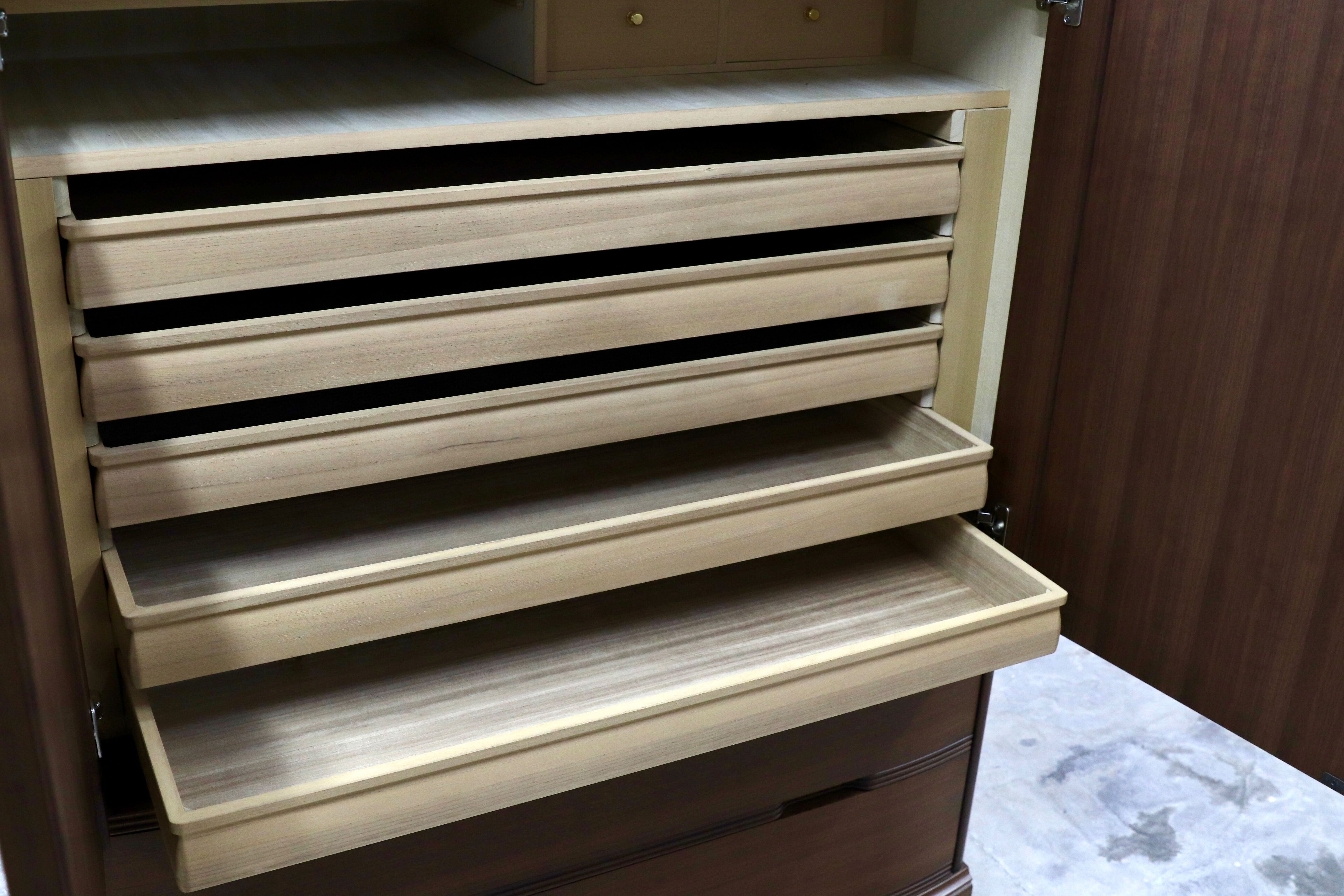 GMHK670○府中家具 和箪笥 整理箪笥 チェスト 箪笥 着物箪笥 ウォールナット調 内装桐材 府中焼印 モダン 家具