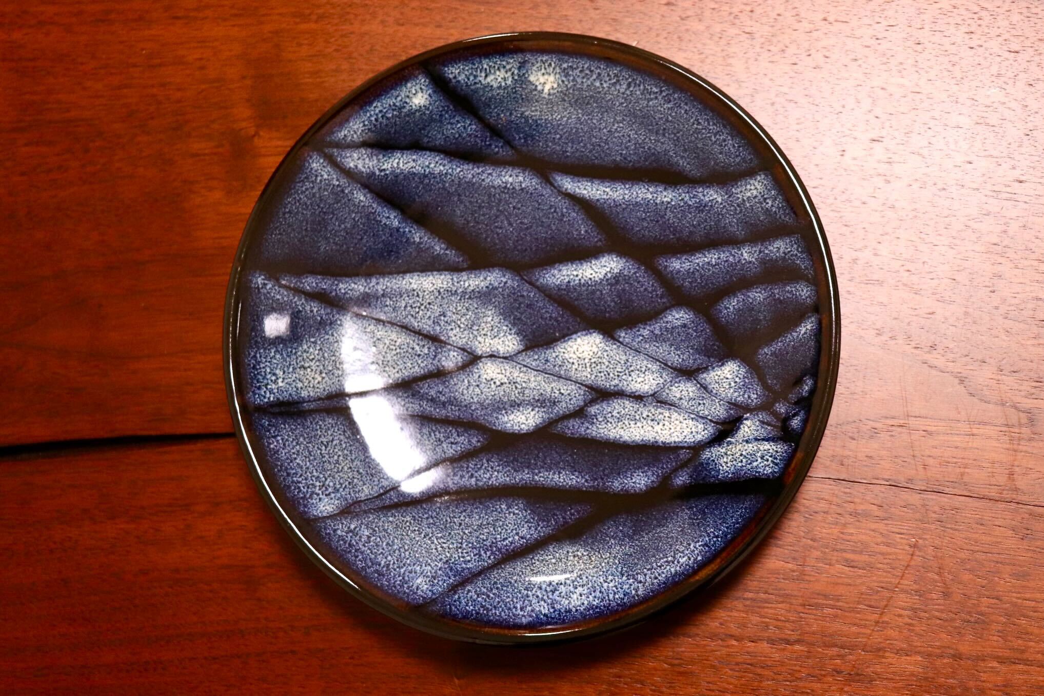 GMIO327C○陶勝窯 丹波焼 網目皿7寸 市野勝 市野勝磯 陶器 工芸品 丹波篠山 未使用