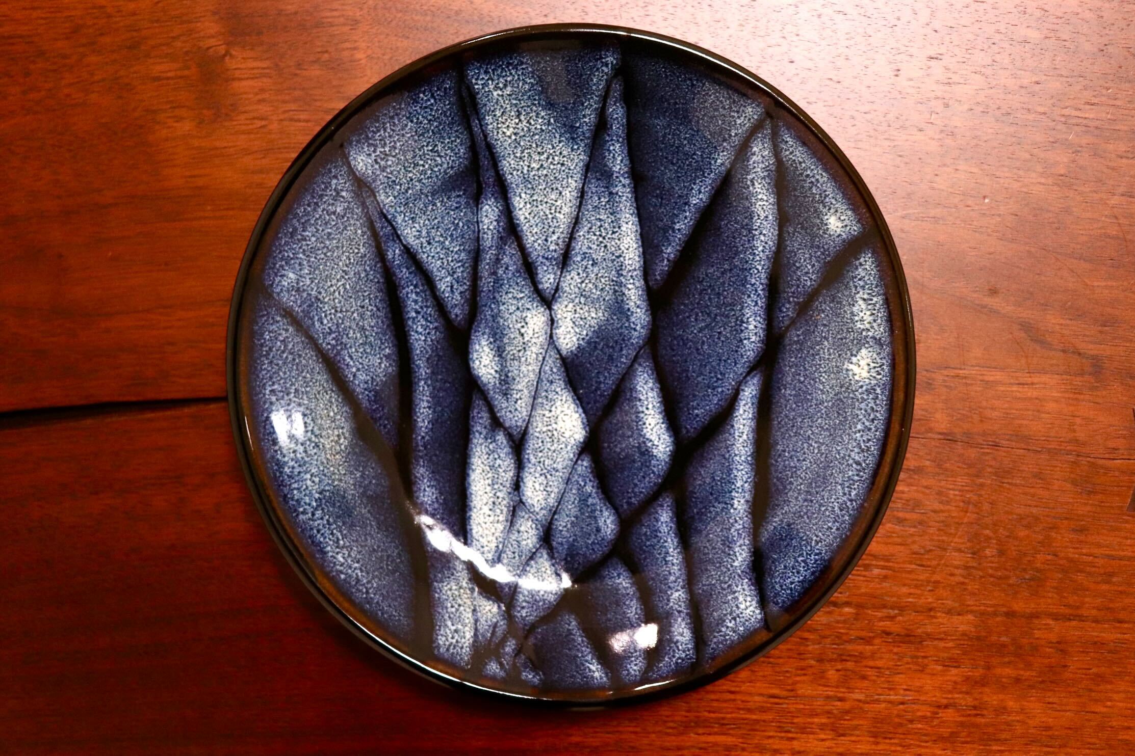 GMIO327C○陶勝窯 丹波焼 網目皿7寸 市野勝 市野勝磯 陶器 工芸品 丹波篠山 未使用