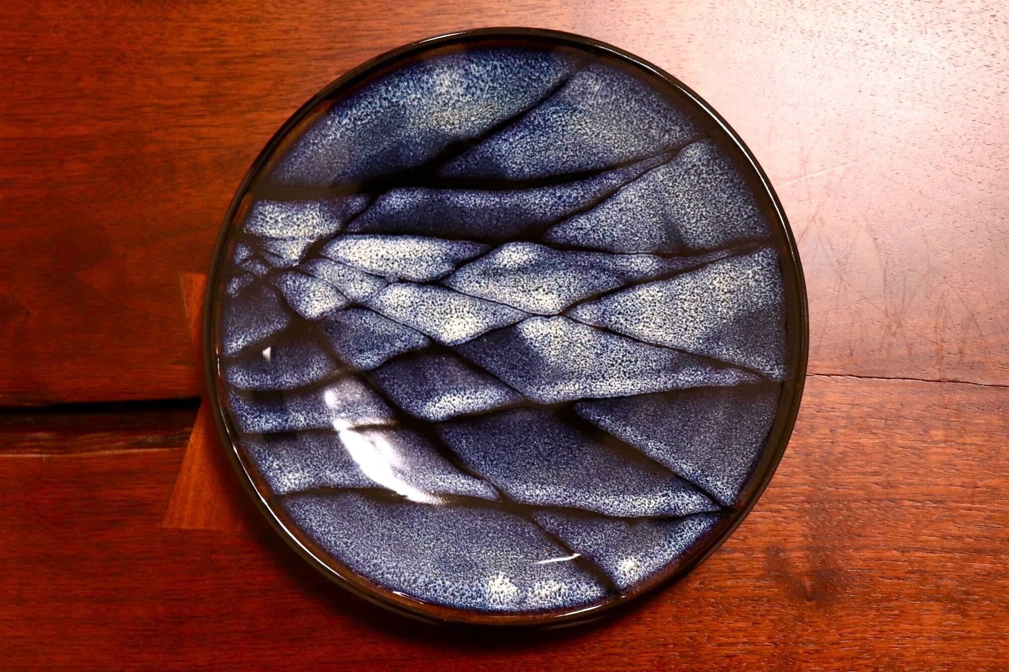 GMIO327C○陶勝窯 丹波焼 網目皿7寸 市野勝 市野勝磯 陶器 工芸品 丹波篠山 未使用