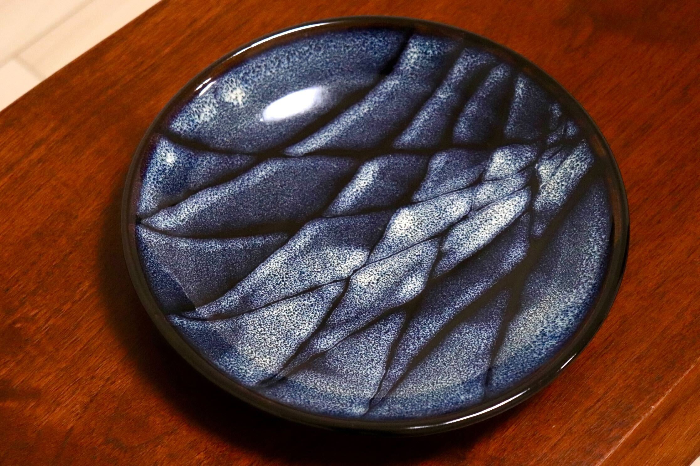 GMIO327C○陶勝窯 丹波焼 網目皿7寸 市野勝 市野勝磯 陶器 工芸品 丹波篠山 未使用