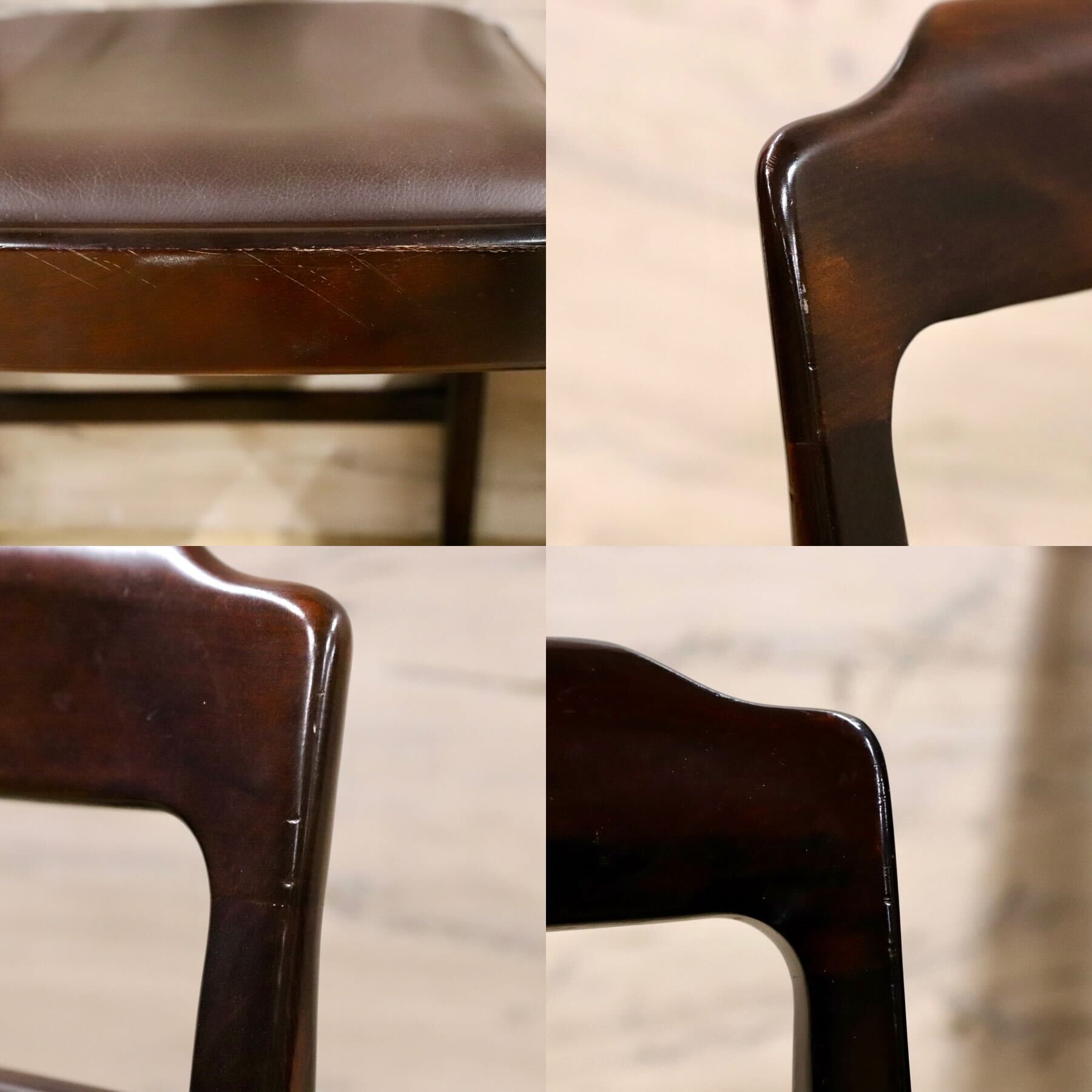 GMHS169○karimoku / カリモク ダイニングチェア 椅子 2脚セット レザー 木製 国産家具