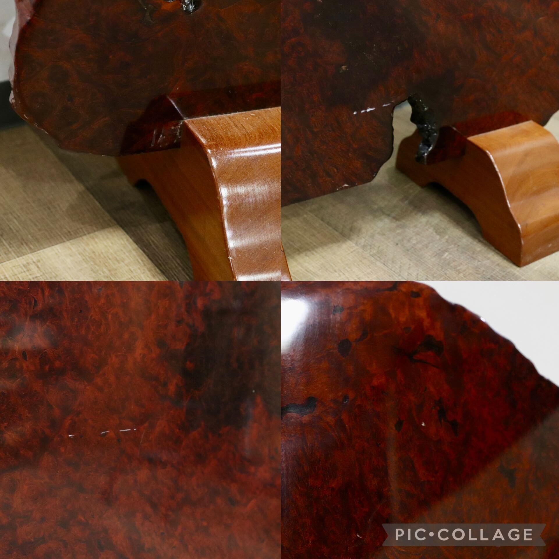 GMIK282○花梨材 唐木 衝立 一枚板 パーテーション 玄関飾 オブジェ 和家具 和モダン レトロ アンティーク