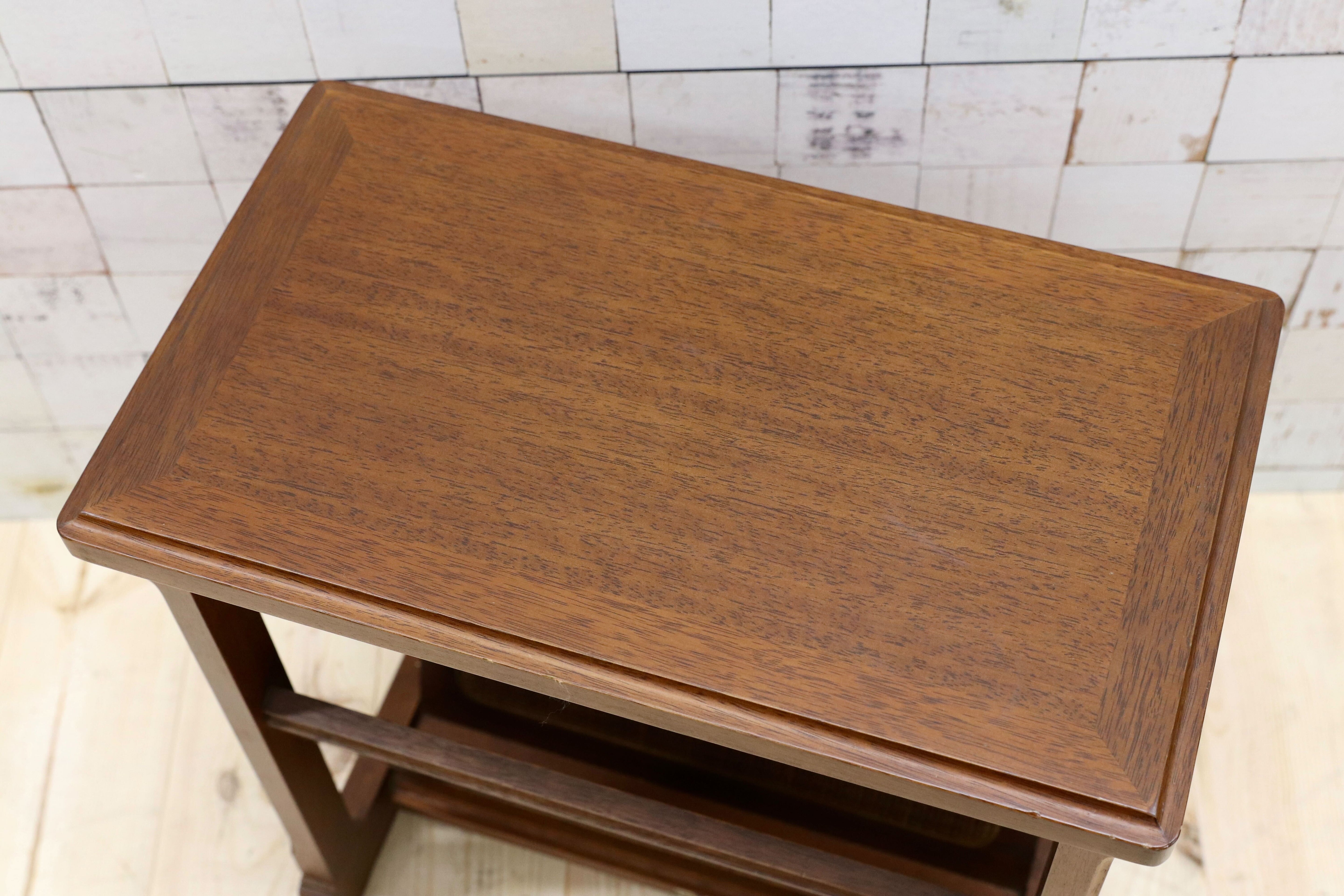 GMFT187○maruni / マルニ 地中海 クラシック マガジンラック サイドテーブル コーヒーテーブル ラタン ビーチ材 定価5.8万