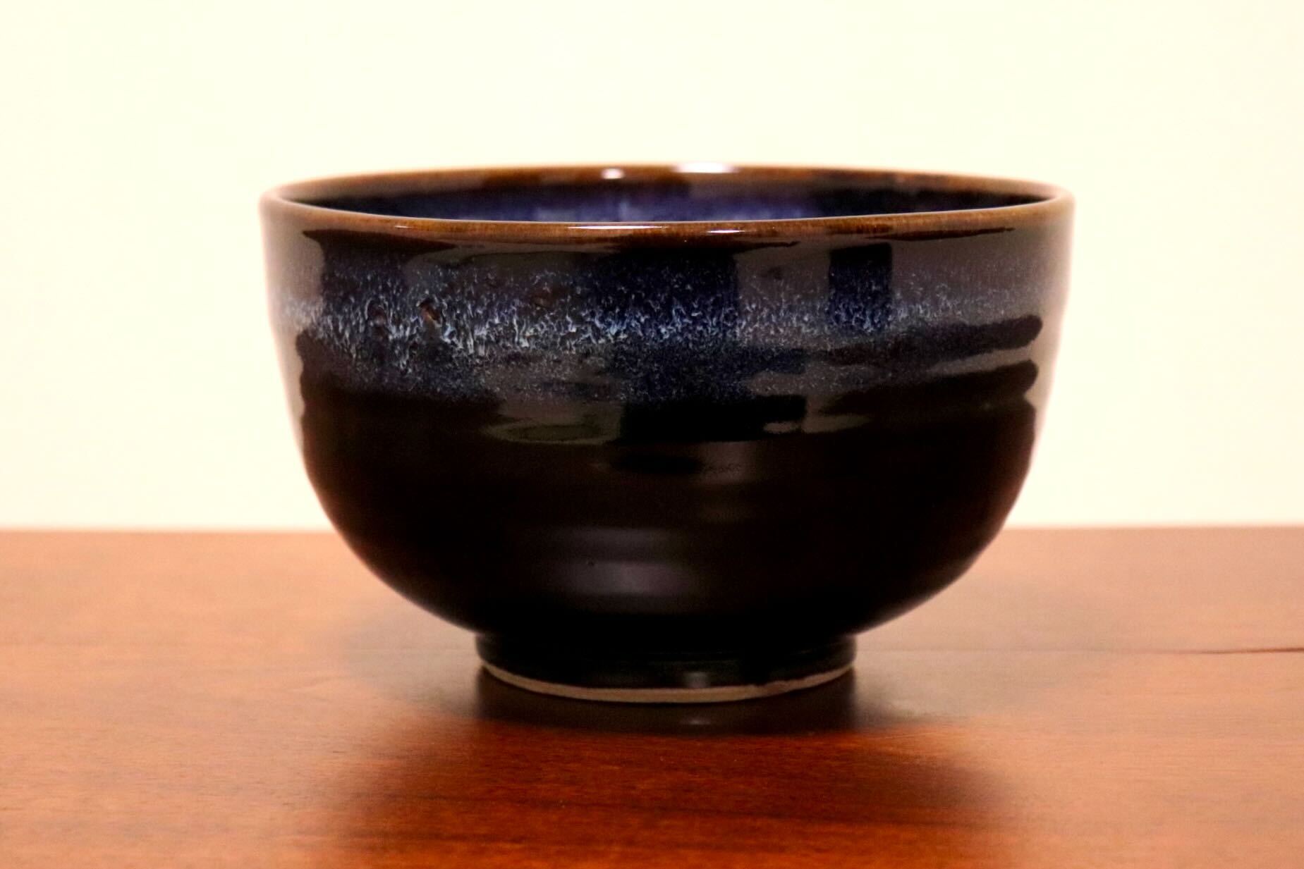 GMIO350A○陶勝窯 丹波焼 黒乳白5.5丼 市野勝 市野勝磯 陶器 工芸品 丹波篠山 未使用