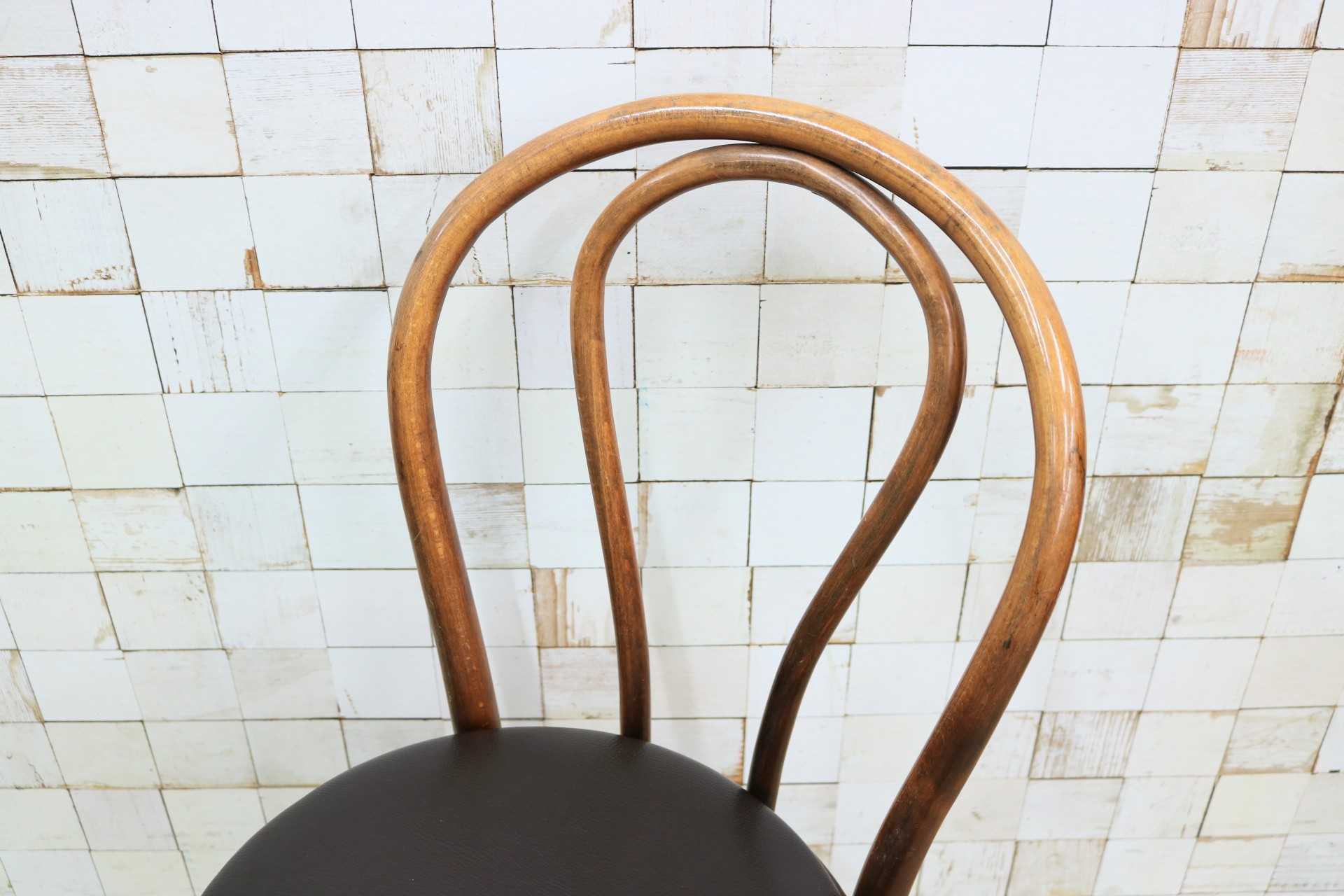 GMIH421H○maruni / マルニ オールド ヴィンテージ ベントウッドチェア ルーマニア製 曲木 アンティーク 合皮 ブナ材 稀少