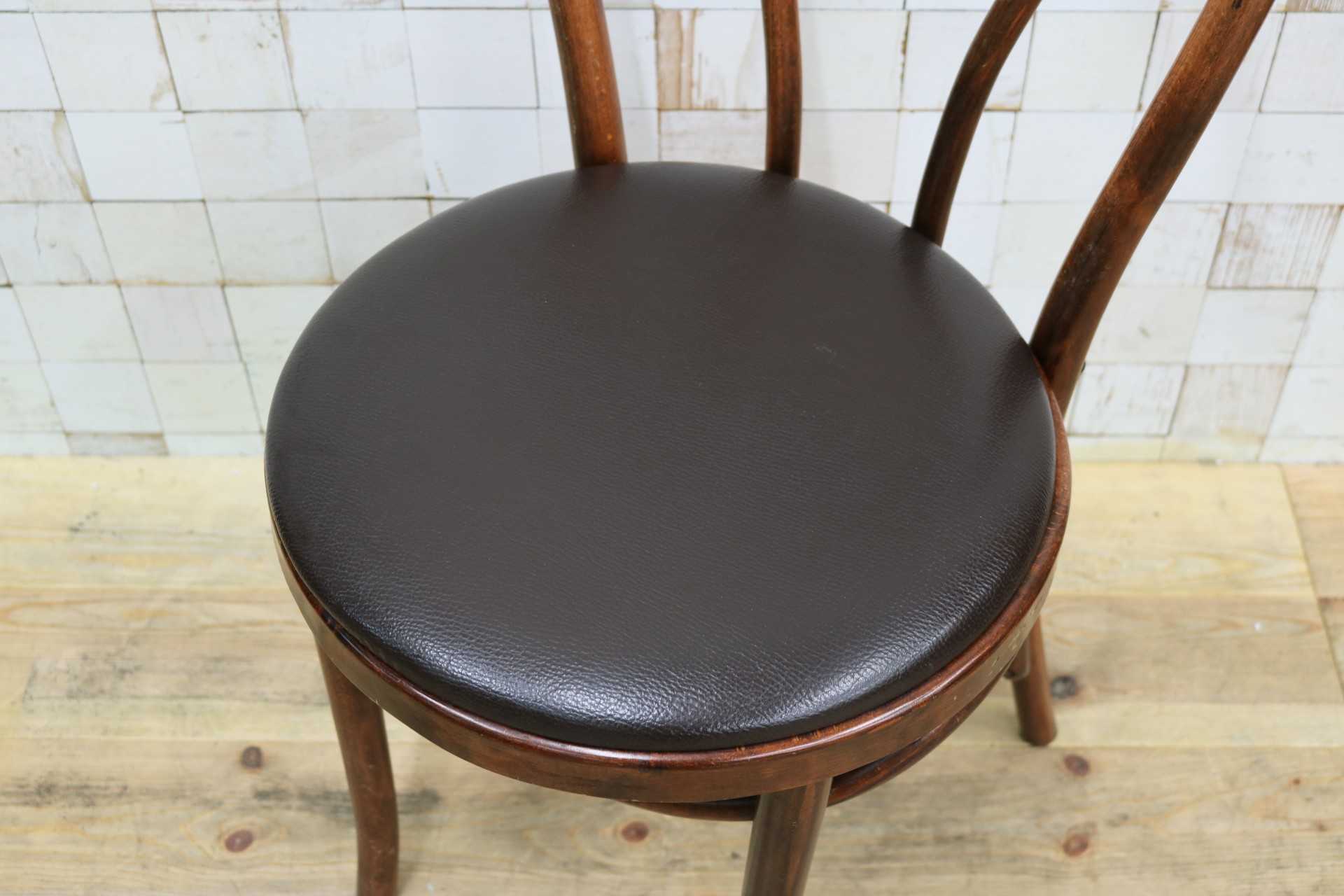 GMIH421H○maruni / マルニ オールド ヴィンテージ ベントウッドチェア ルーマニア製 曲木 アンティーク 合皮 ブナ材 稀少