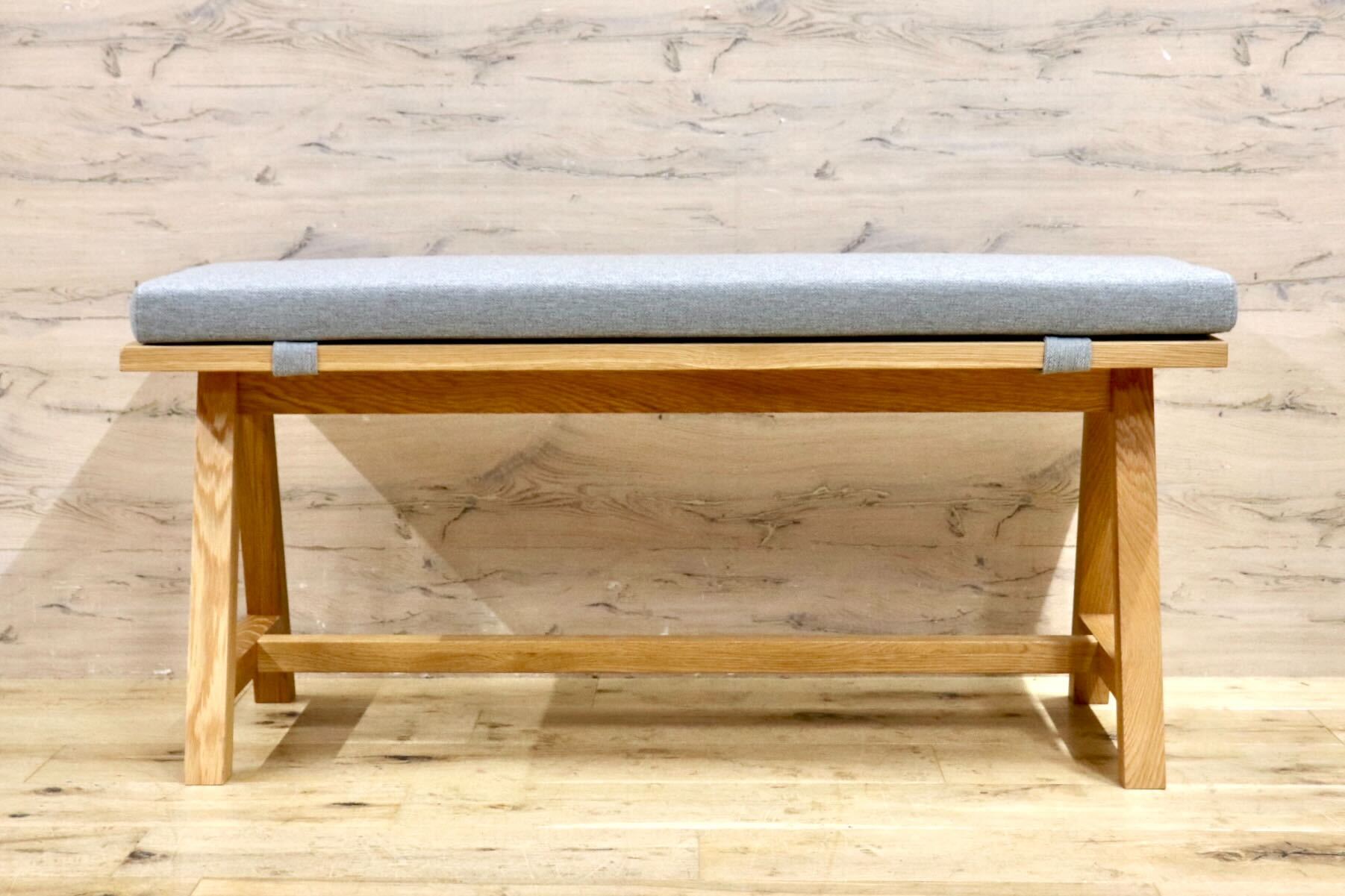 GMIK786○unico / ウニコ ELEMT エレムト ベンチ 椅子 シンプル ナチュラル オーク材 ファブリック 北欧スタイル 定価3.5万