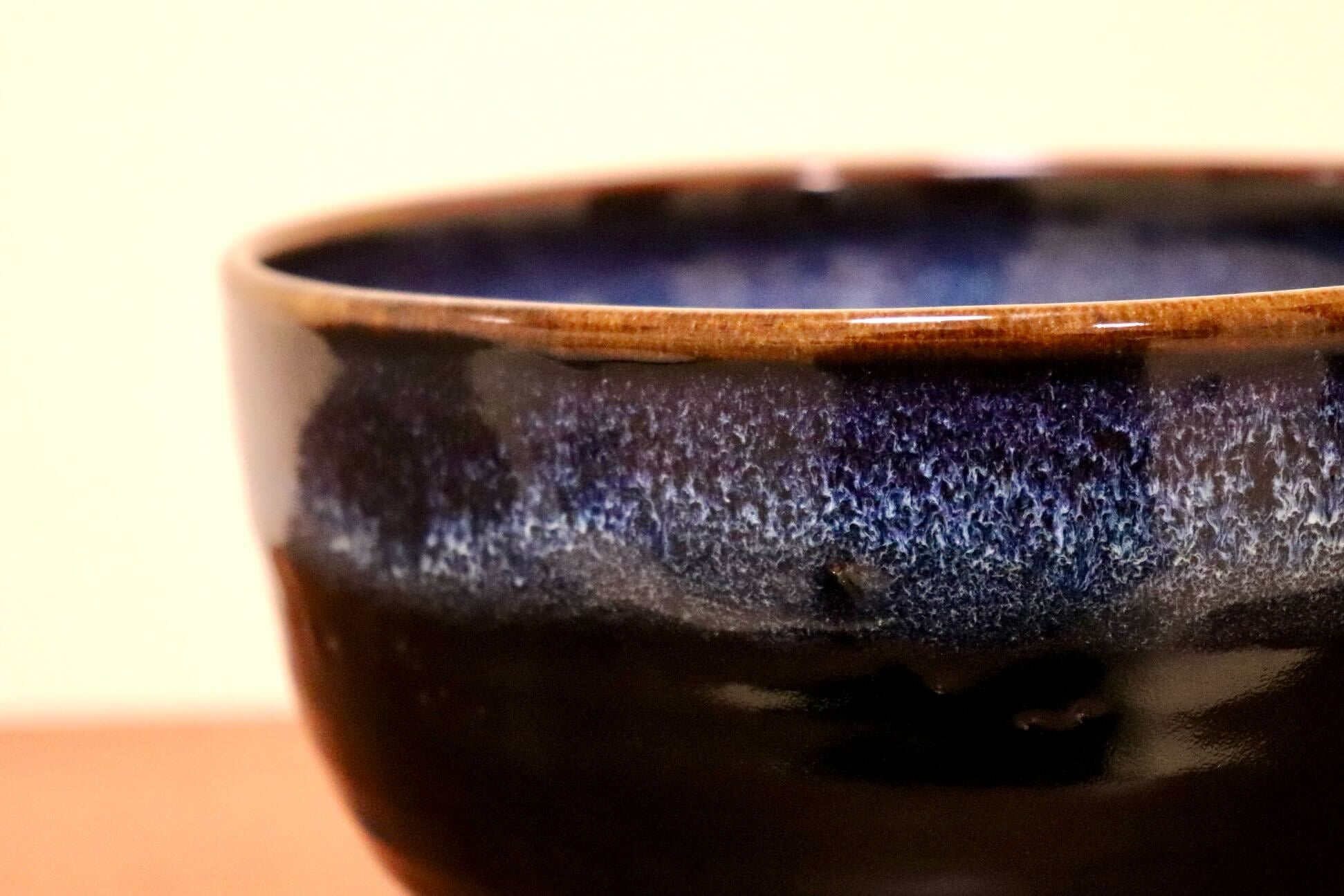 GMIO350A○陶勝窯 丹波焼 黒乳白5.5丼 市野勝 市野勝磯 陶器 工芸品 丹波篠山 未使用