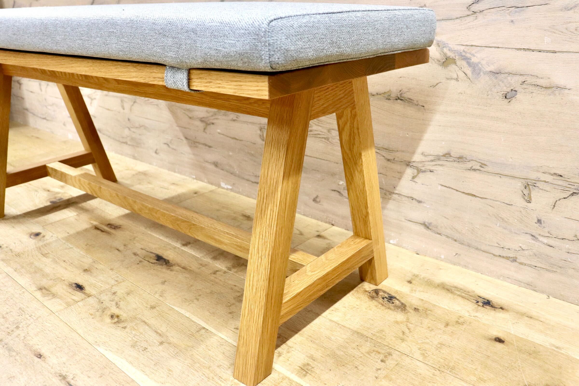 GMIK786○unico / ウニコ ELEMT エレムト ベンチ 椅子 シンプル ナチュラル オーク材 ファブリック 北欧スタイル 定価3.5万