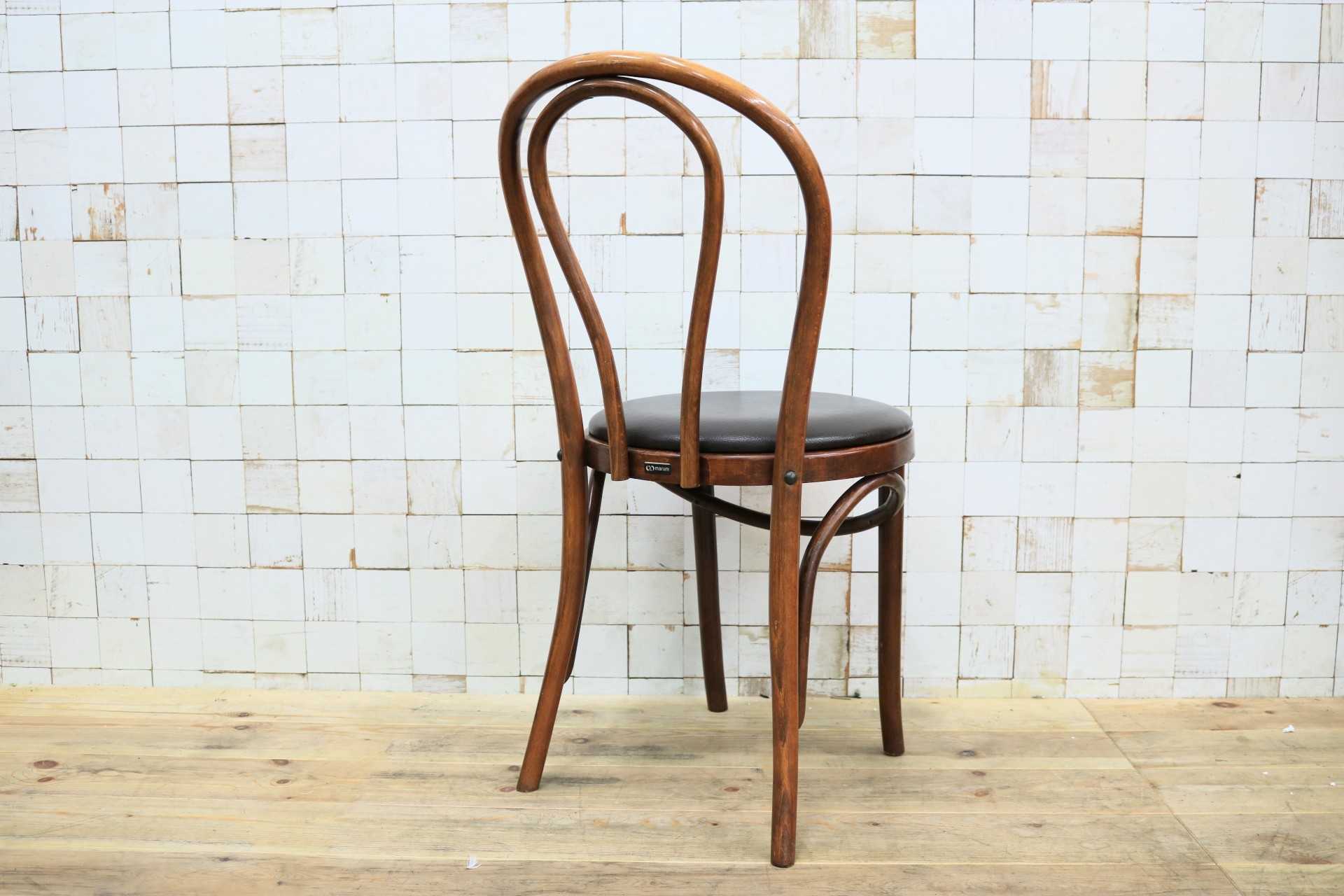 GMIH421H○maruni / マルニ オールド ヴィンテージ ベントウッドチェア ルーマニア製 曲木 アンティーク 合皮 ブナ材 稀少