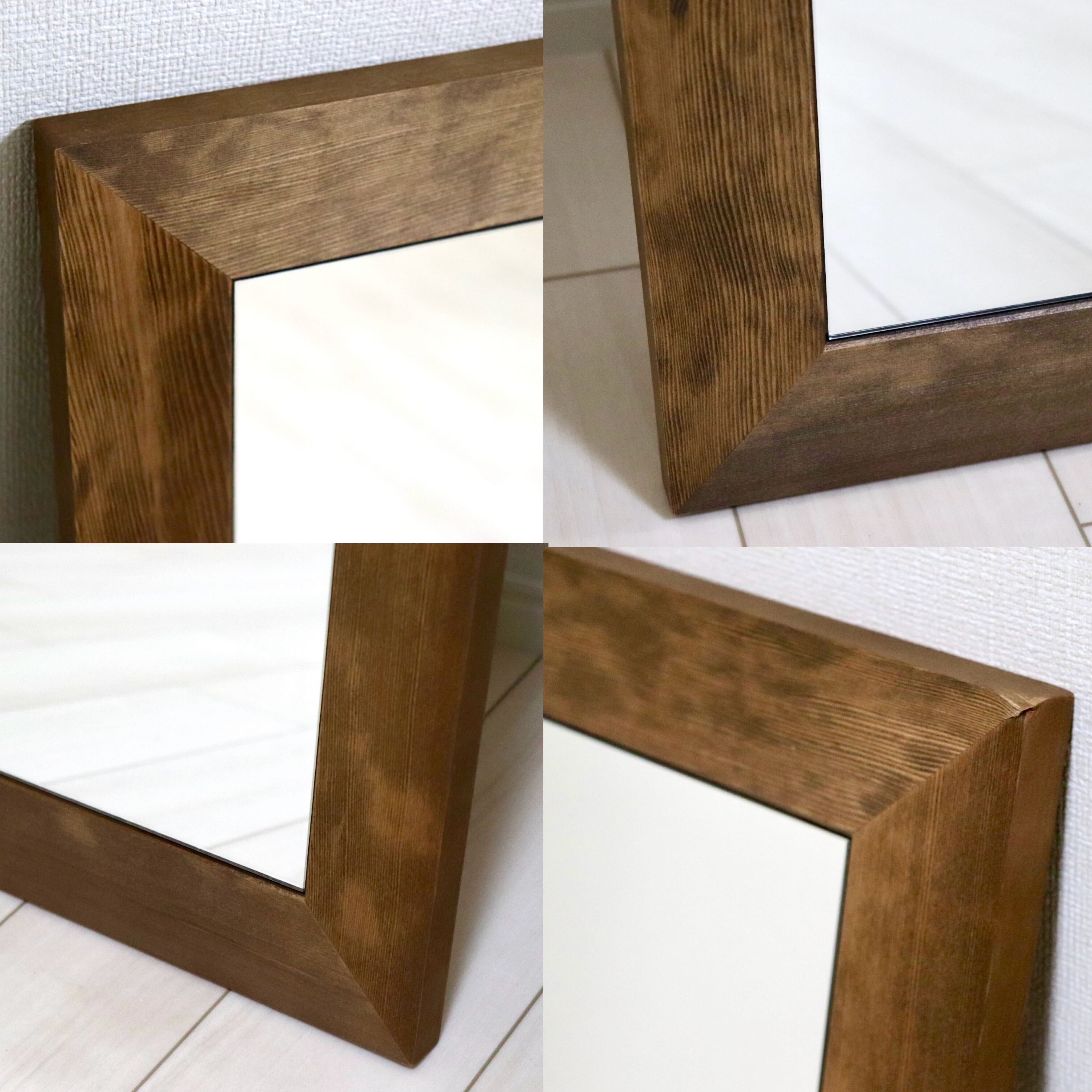 GMIH415D○SENNOKI / センノキ レオンシリーズ ウォールミラー 壁掛けミラー 全身鏡 鏡 姿見 ミラー 天然木 ブラウン 定価約1.9万