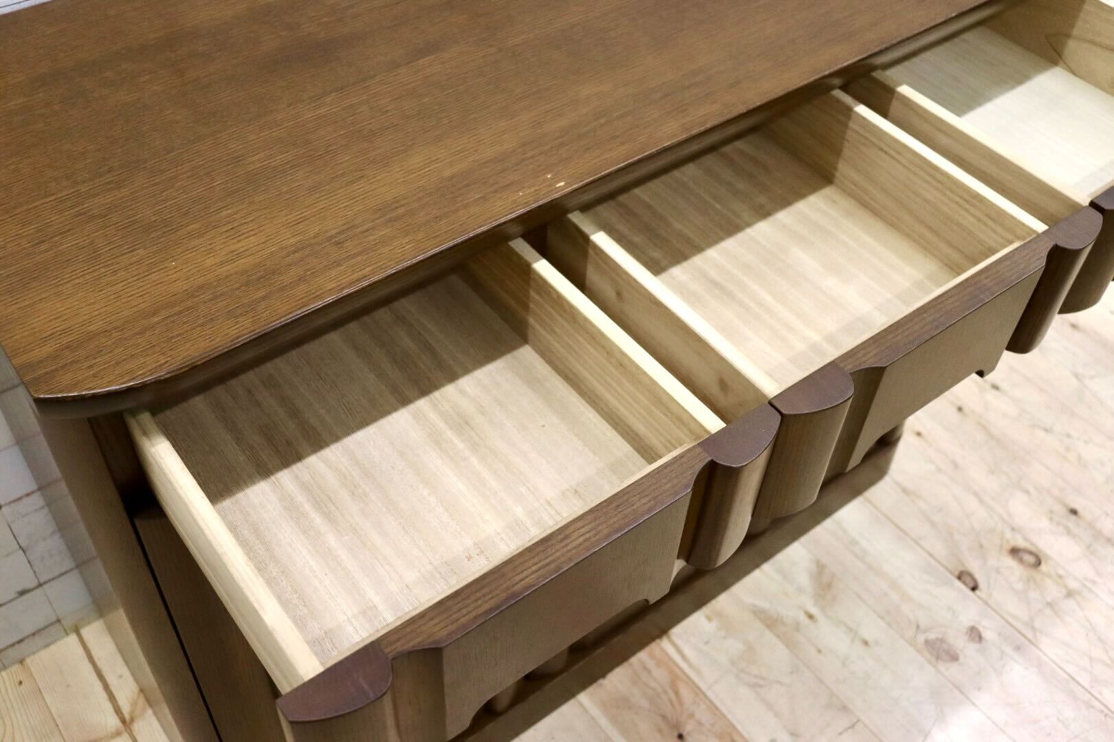 GMHS41○shirakawa / シラカワ サイドボード キャビネット リビング収納 飾り棚 楢材 無垢 モダン 飛騨家具 国産家具